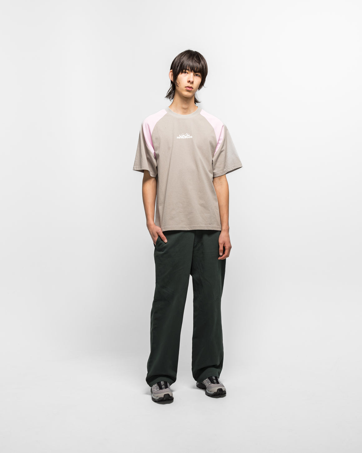 Metalwood - Mountaineer Raglan T-Shirt - Grey/Pink - UP THERE