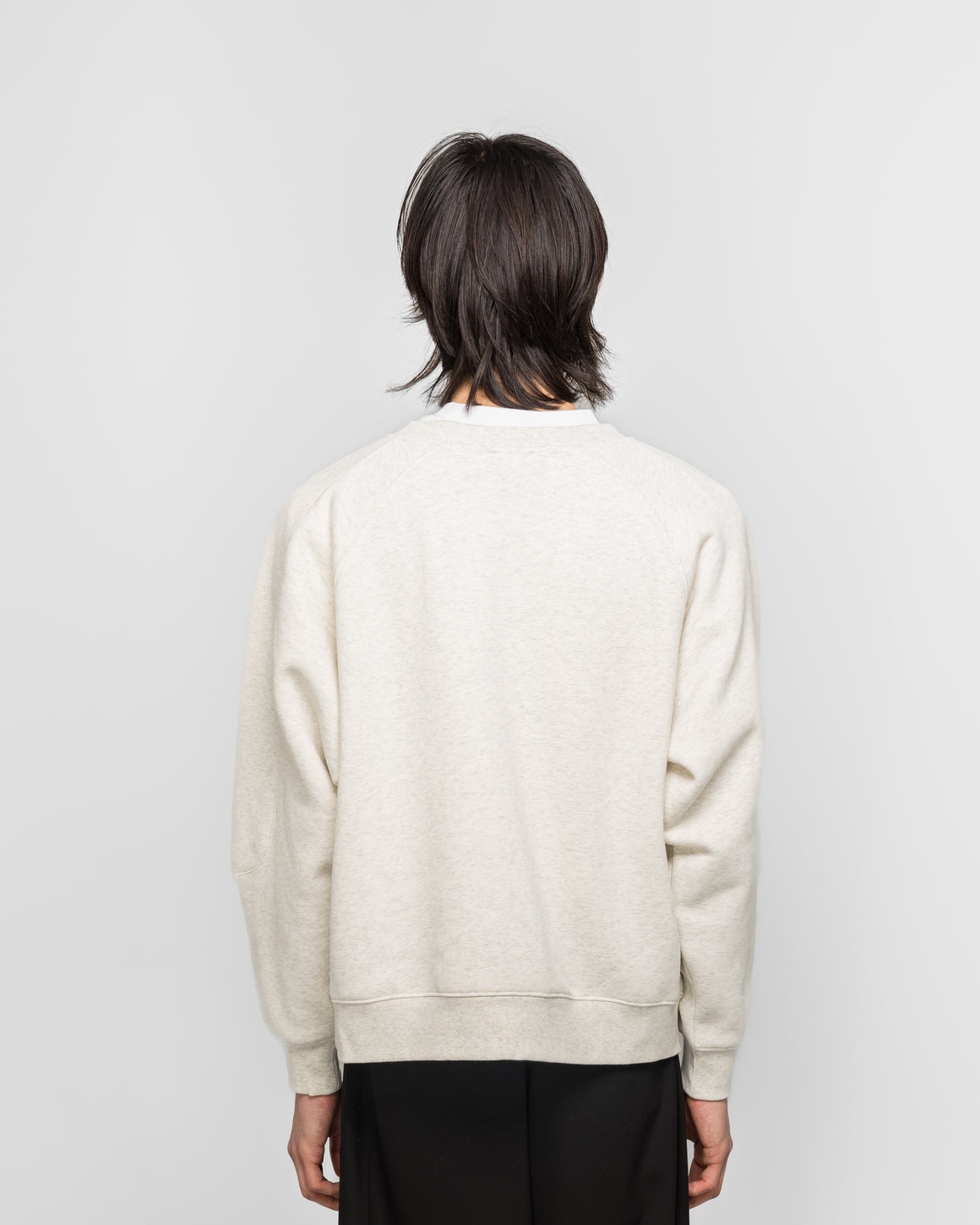 Metalwood - Plaid Oval Logo Raglan Crewneck Sweatshirt - Heather Grey - UP THERE