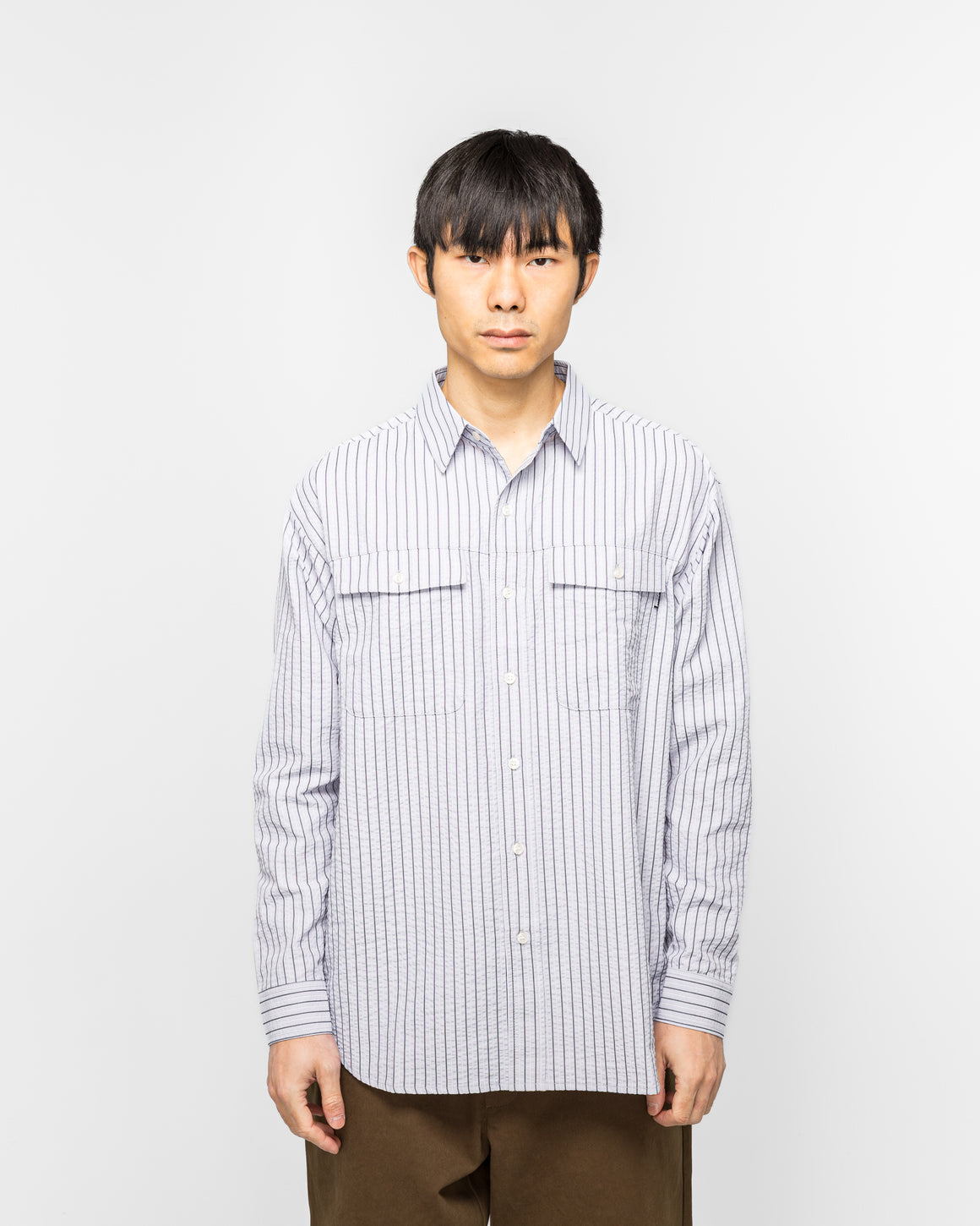 Metalwood - Seersucker Fishing Shirt - Sky - UP THERE