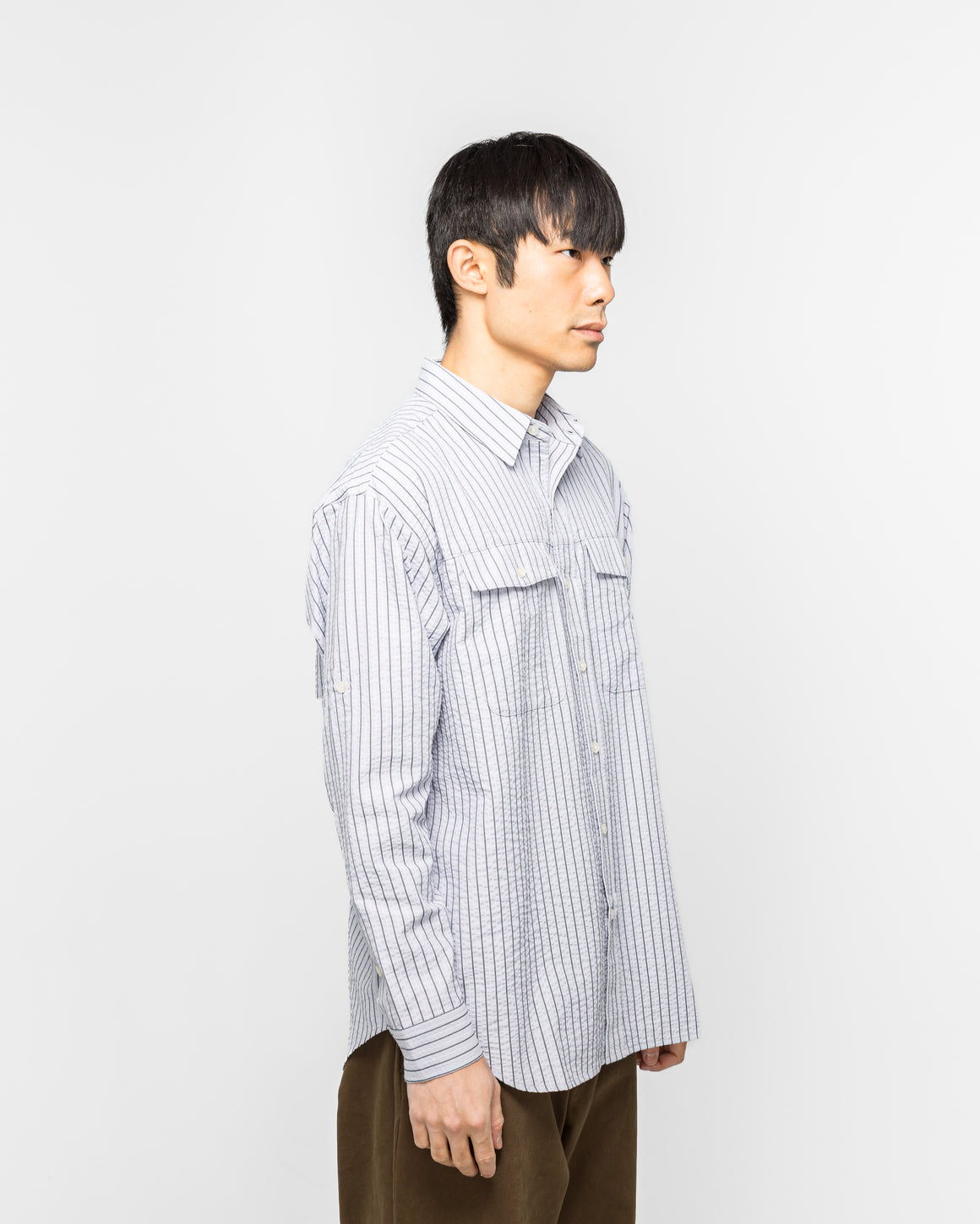 Metalwood - Seersucker Fishing Shirt - Sky - UP THERE