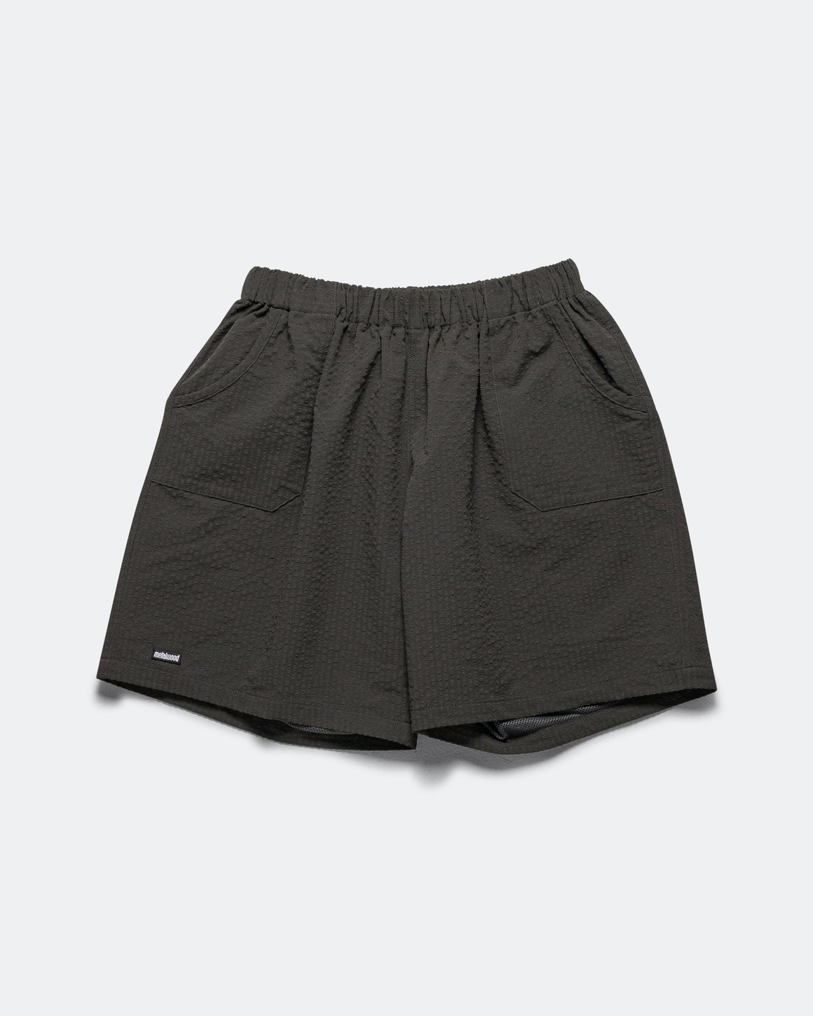 Metalwood - Seersucker Spa Short - Black - UP THERE