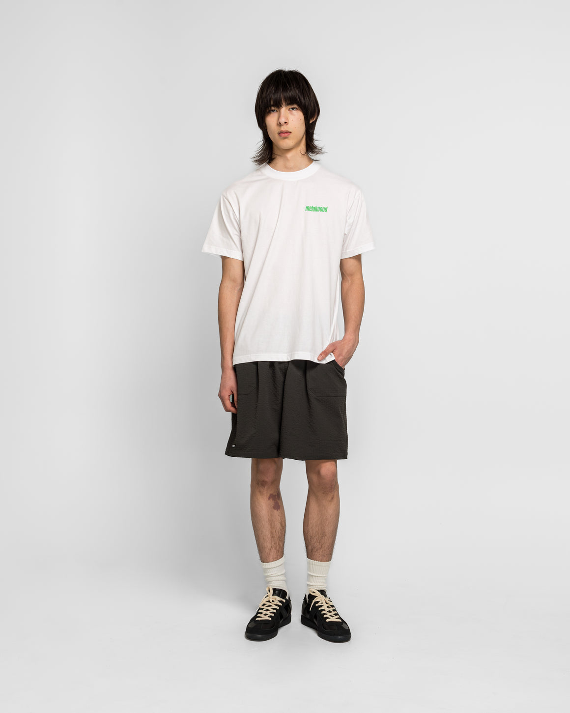 Metalwood - Seersucker Spa Short - Black - UP THERE