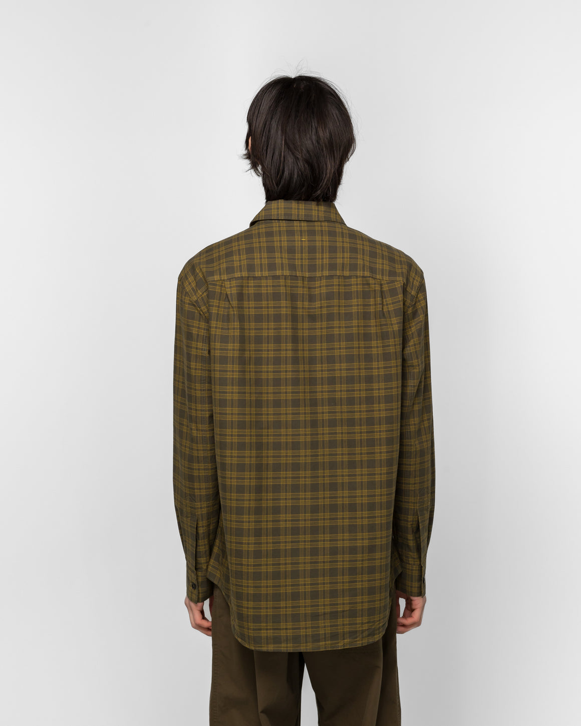 MHL. - Basic Shirt Tonal Cotton Check - Khaki/Cumin - UP THERE