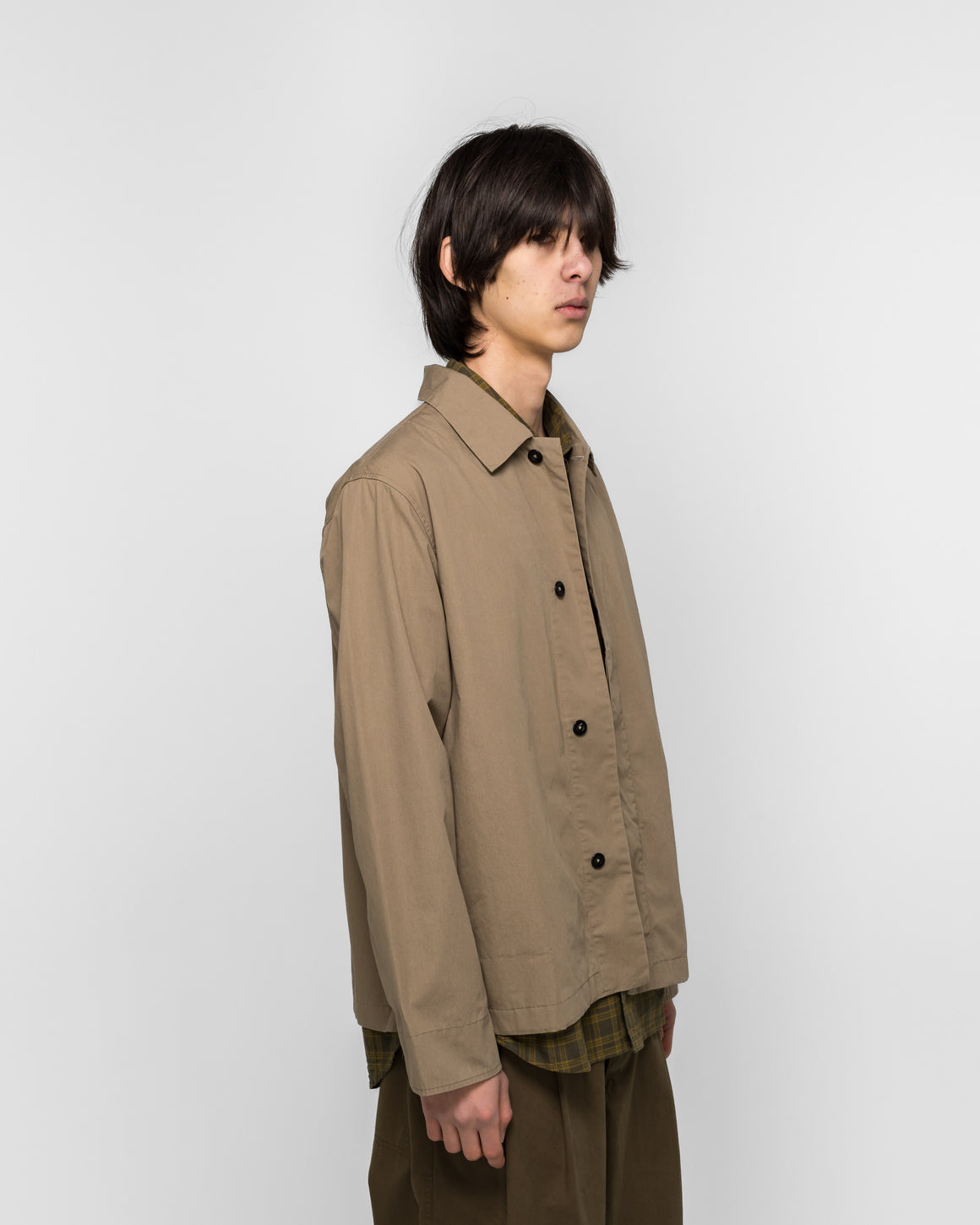 MHL. - Boxy Overshirt Crisp Cotton Poplin - Mouse - UP THERE