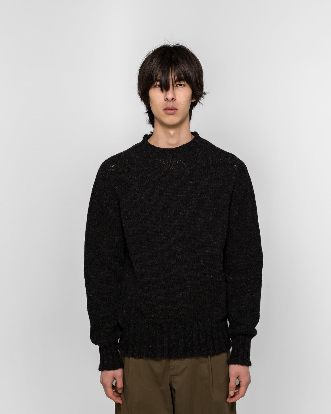 MHL. - Chunky Seamless Crew Neck - Rustic Wool Pewter - UP THERE