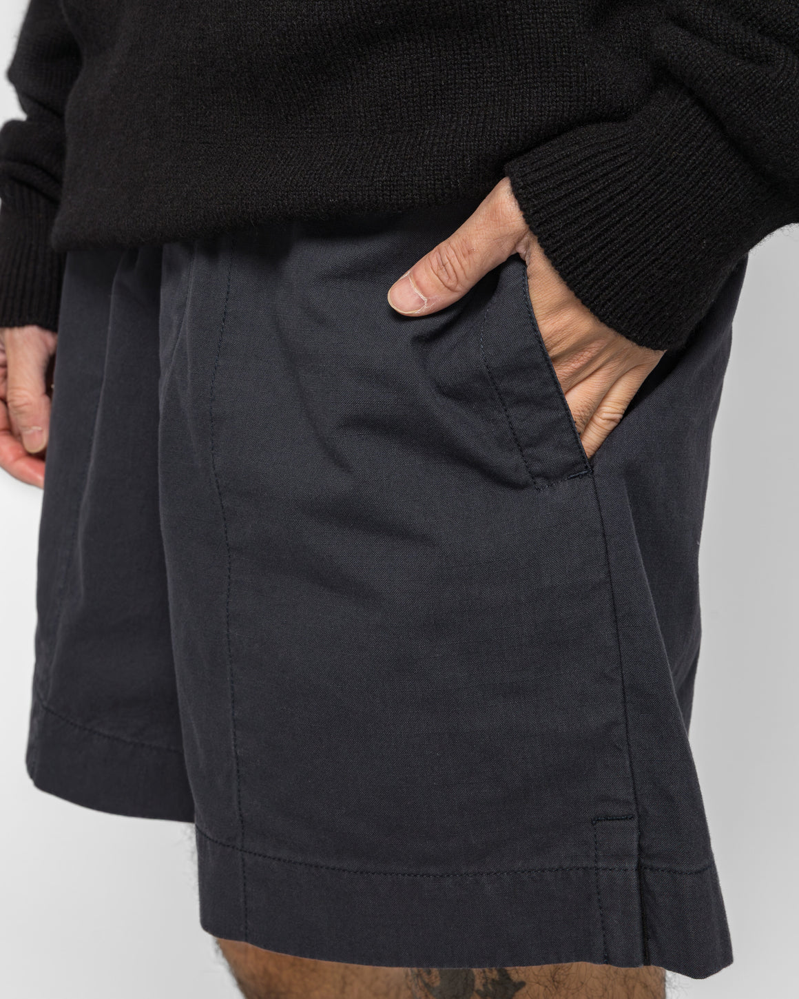 MHL. - Gym Shorts - Ink Washed Cotton Ripstop - UP THERE