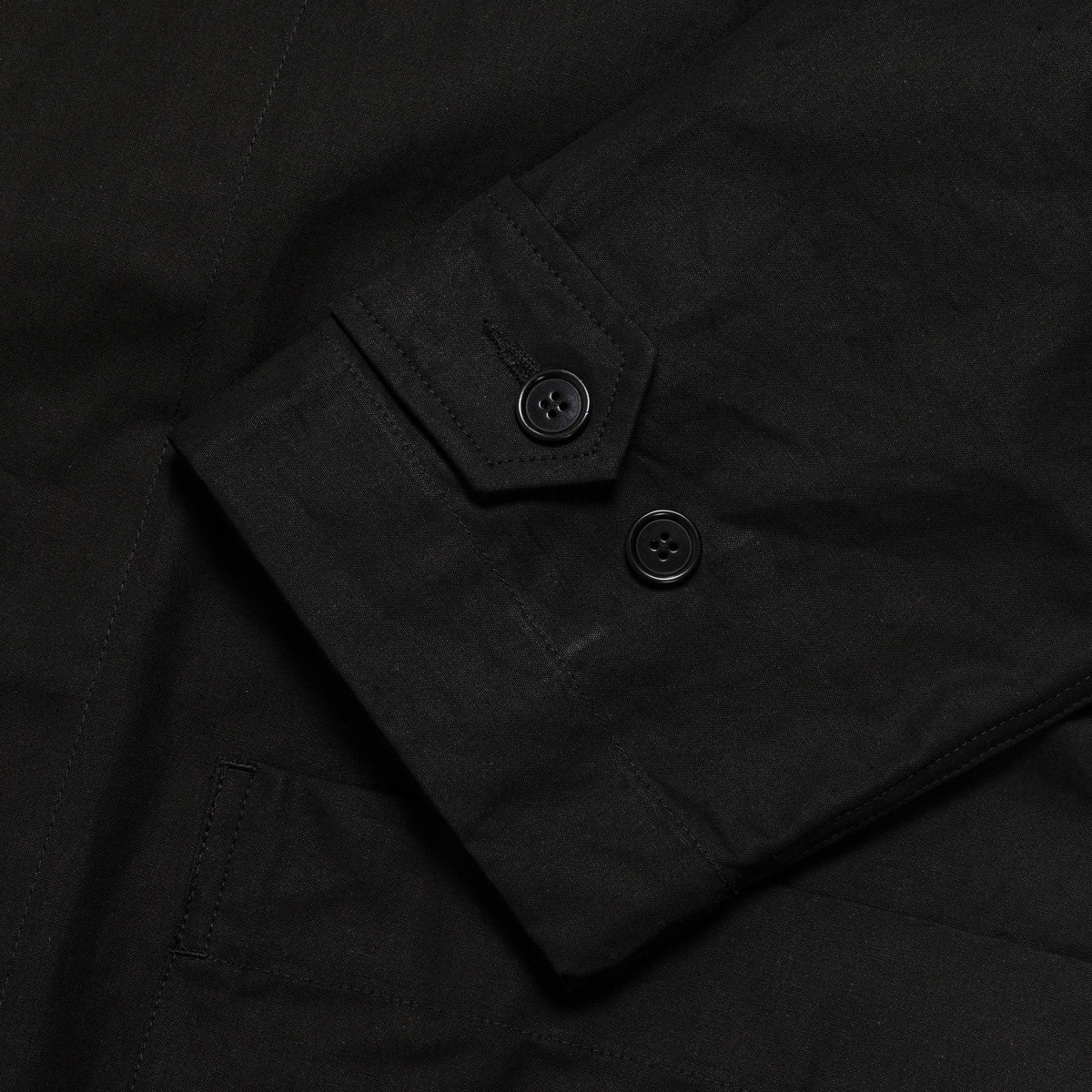 MHL. Railway Mac - Black Dry Cotton Canvas | UP THERE