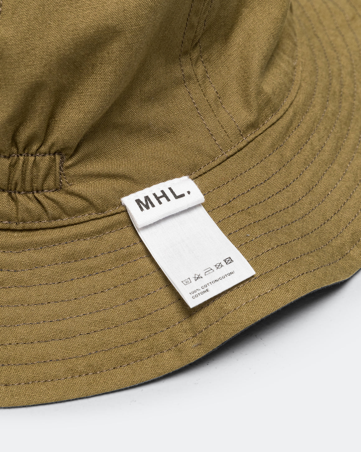 MHL. - Reversible Bucket Hat - Ink/Olive Green Coarse Yarn - UP THERE