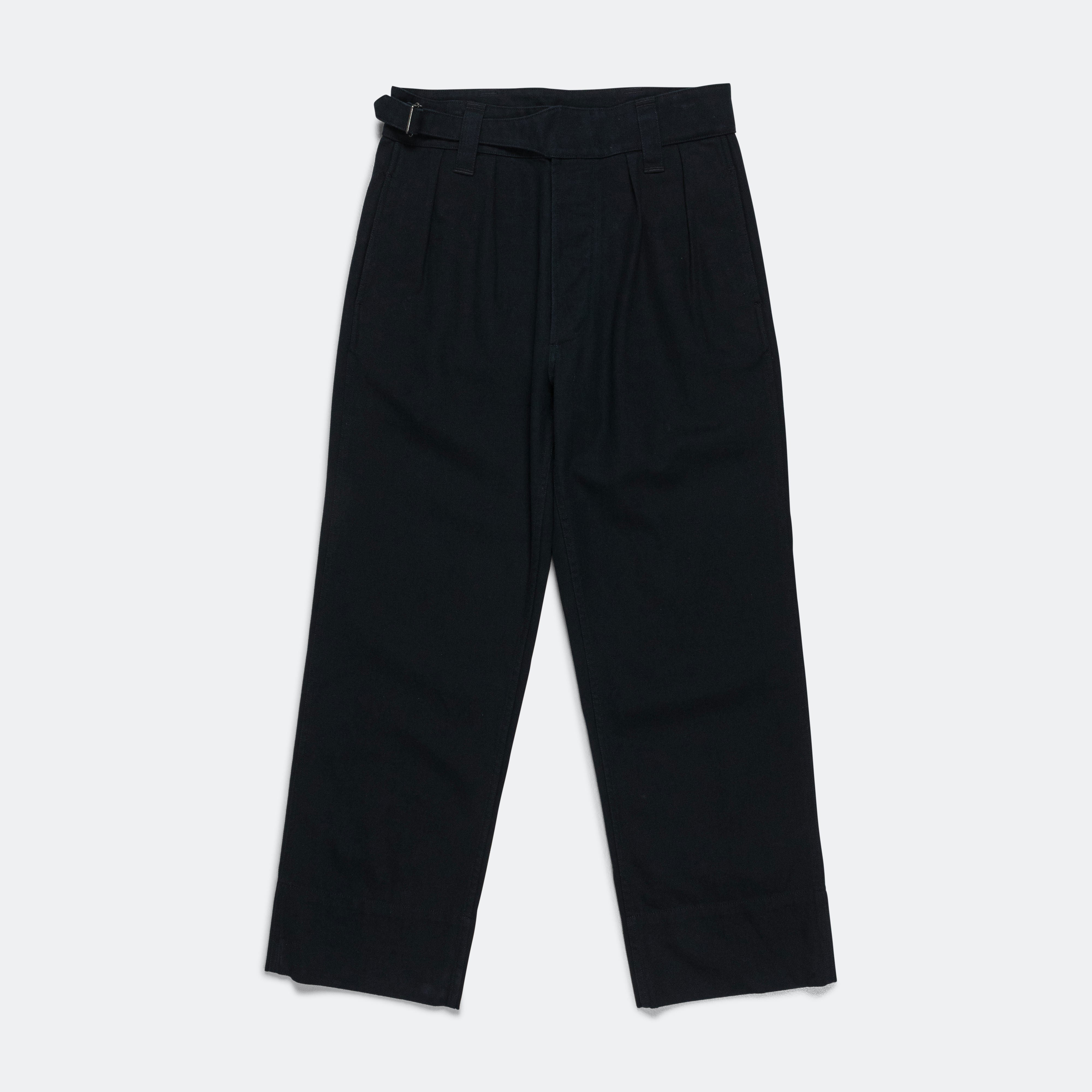MHL. Side Cinch Trouser - Ink Cotton Wool Drill | UP THERE