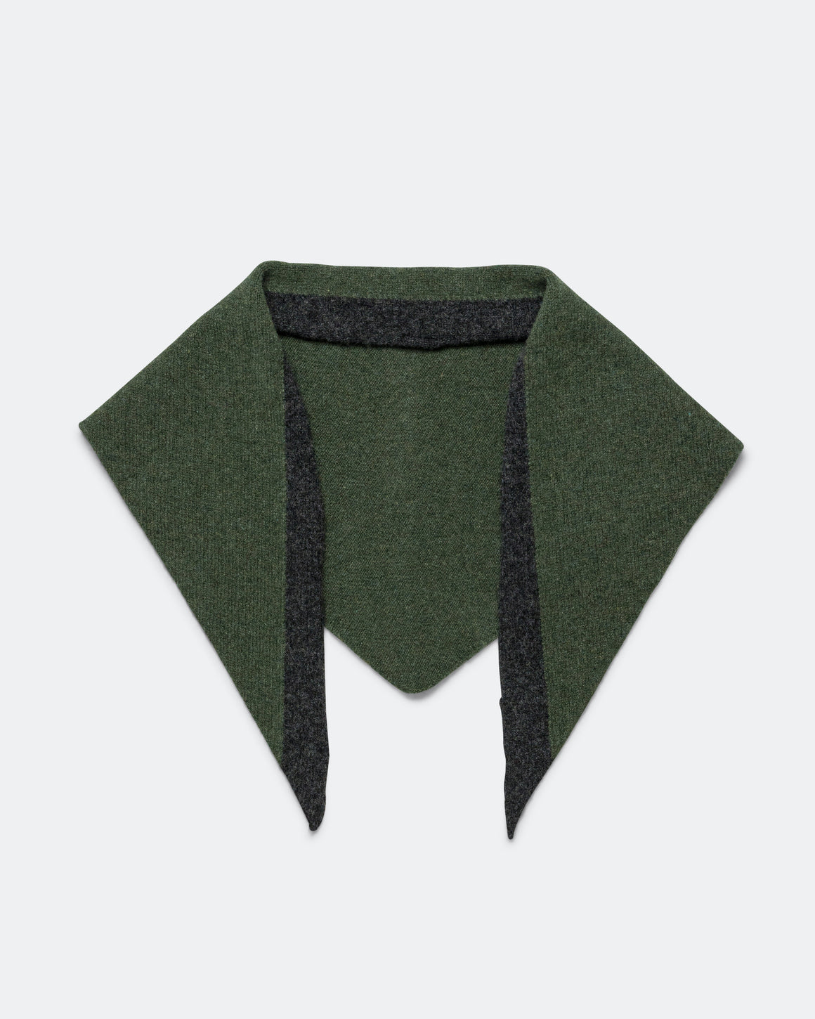 MHL. - Tipped Scout Scarf - Green/Charcoal Lambswool - UP THERE