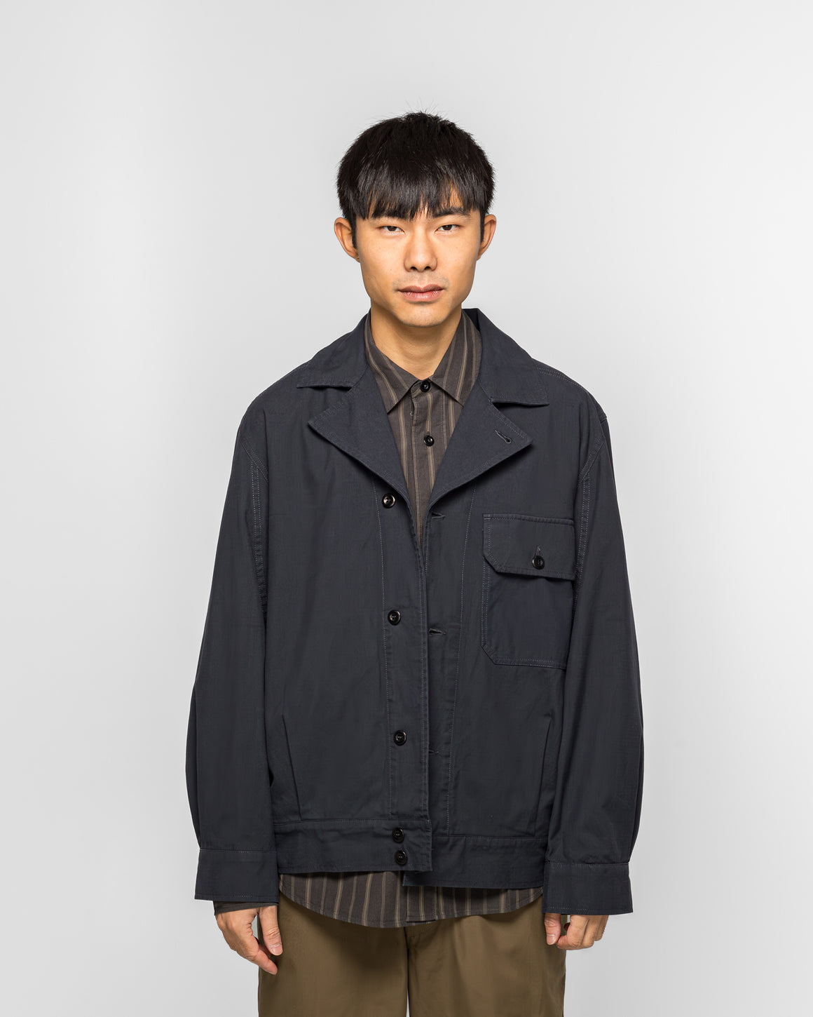 MHL. - Utility Jacket - Ink Washed Cotton Ripstop - UP THERE