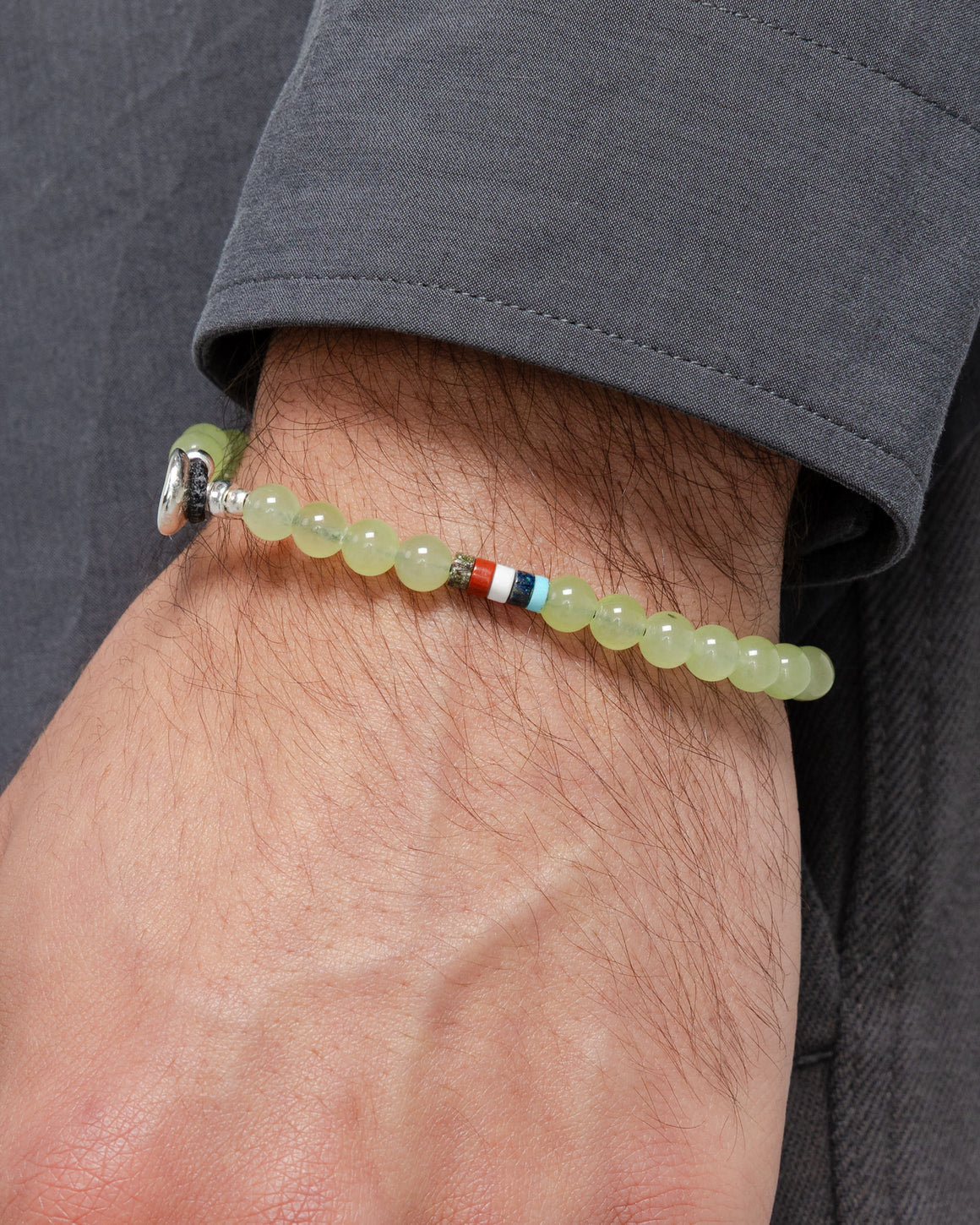 Mikia - 6mm Bracelet x UP THERE - Green Jade/925 Silver - UP THERE