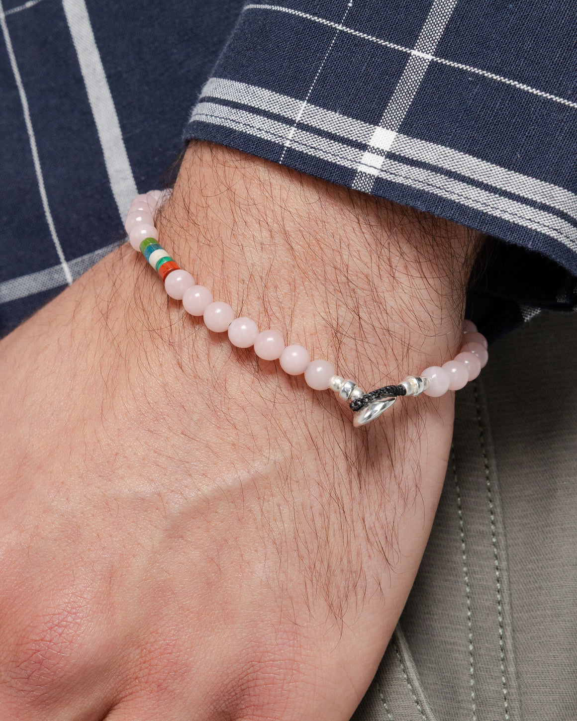 Mikia - 6mm Bracelet x UP THERE - Pink Soap Stone/925 Silver - UP THERE