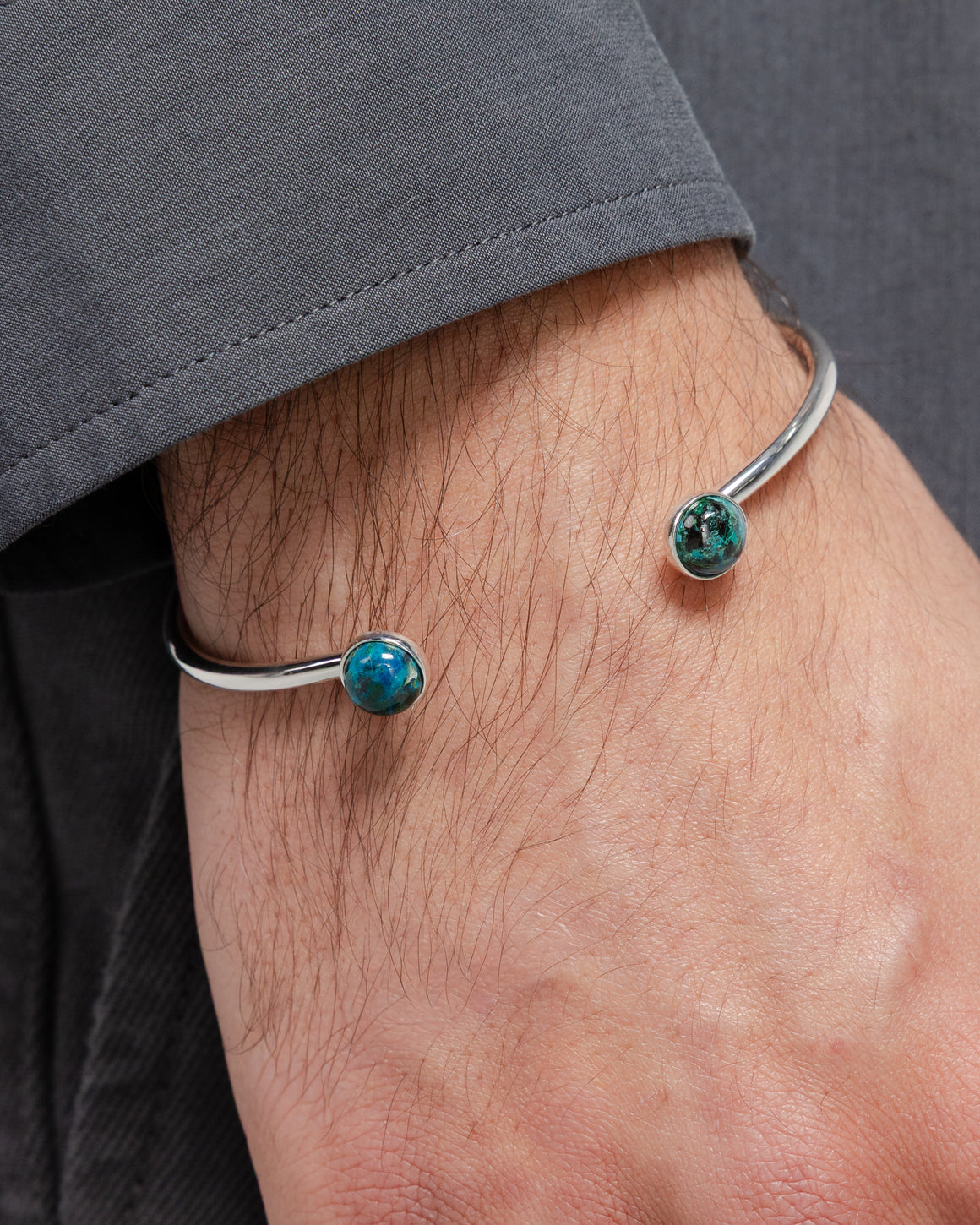 Mikia - Bangle Bracelet - 925 Silver/Chrysocolla - UP THERE