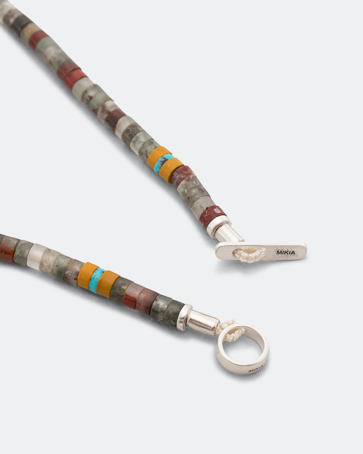 Mikia - Silver Heishi Bracelet - African Bloodstone/925 Silver - UP THERE