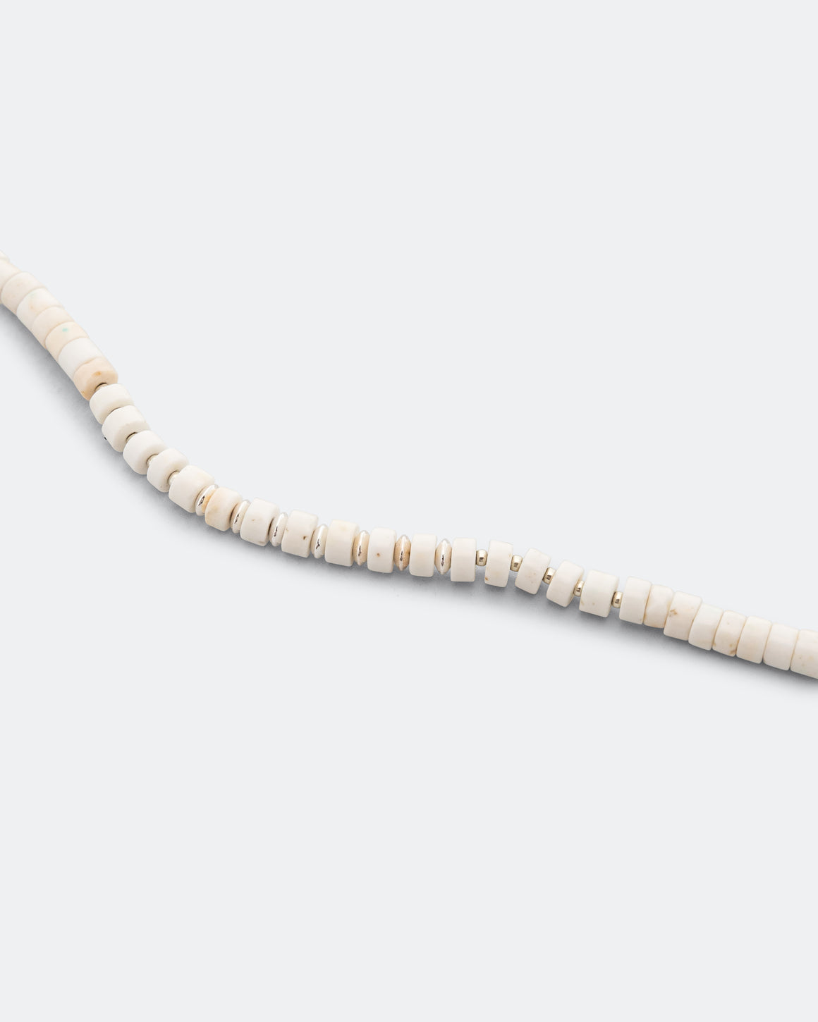 Mikia - Silver Heishi Bracelet - Magnesite/925 Silver - UP THERE