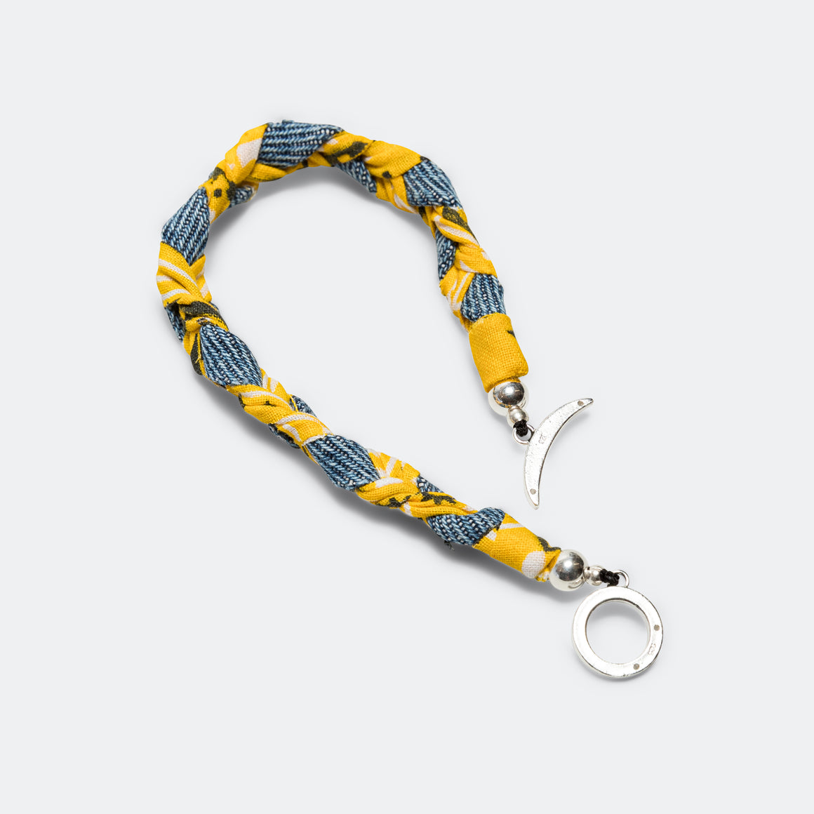 Mikia - Vintage Denim/Bandana Bracelet - Yellow - UP THERE