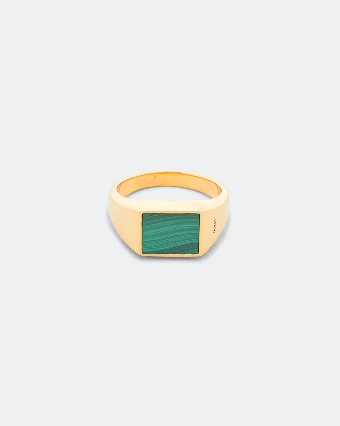 Mikia - Rectangle Ring - Malachite/Gold Plated 925 Silver - UP THERE
