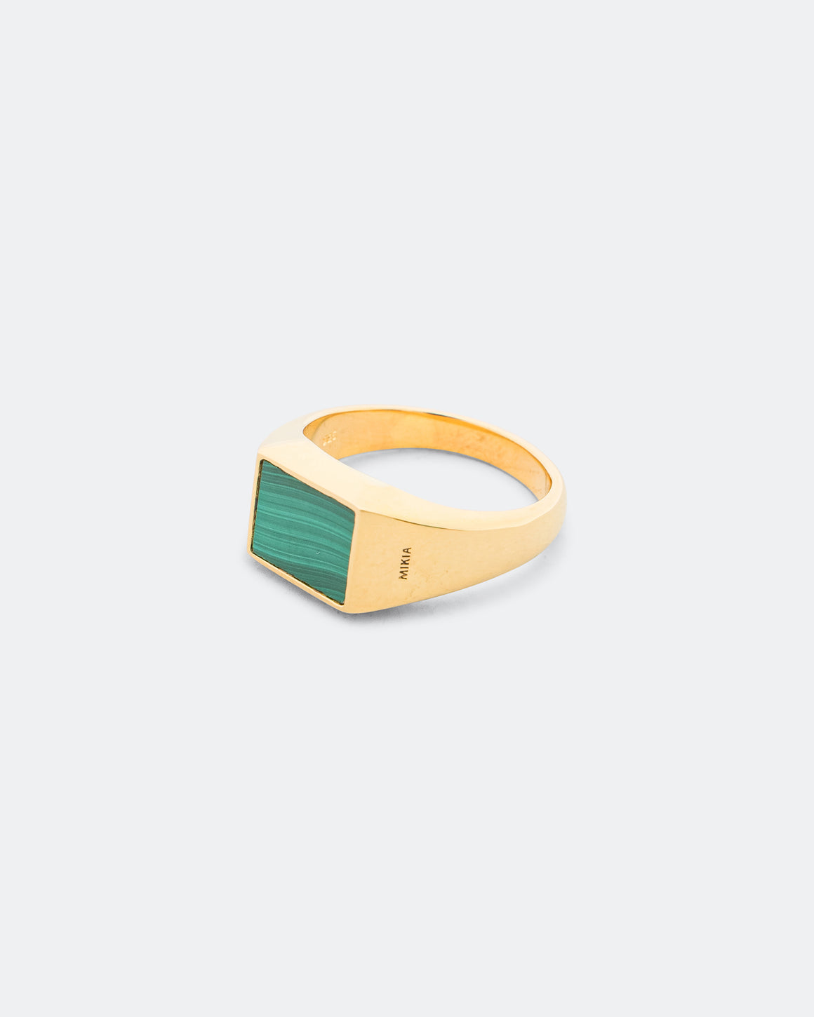 Mikia - Rectangle Ring - Malachite/Gold Plated 925 Silver - UP THERE
