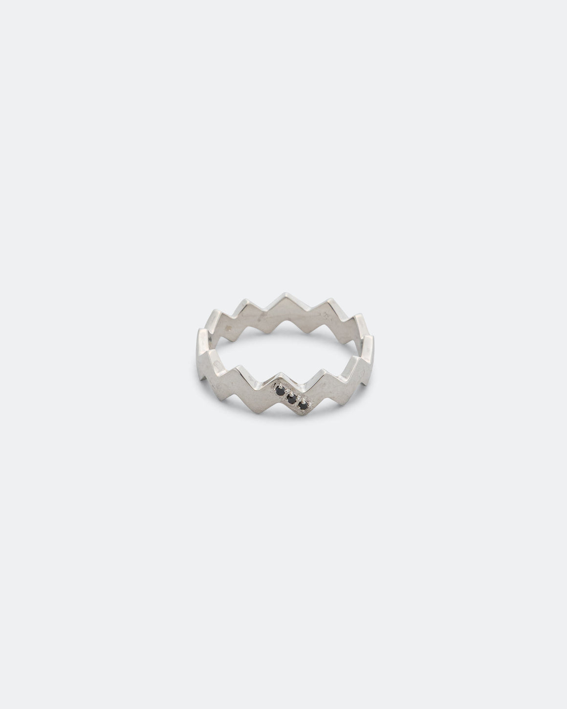 Mikia - Snake Ring - Silver/Black Diamond - UP THERE