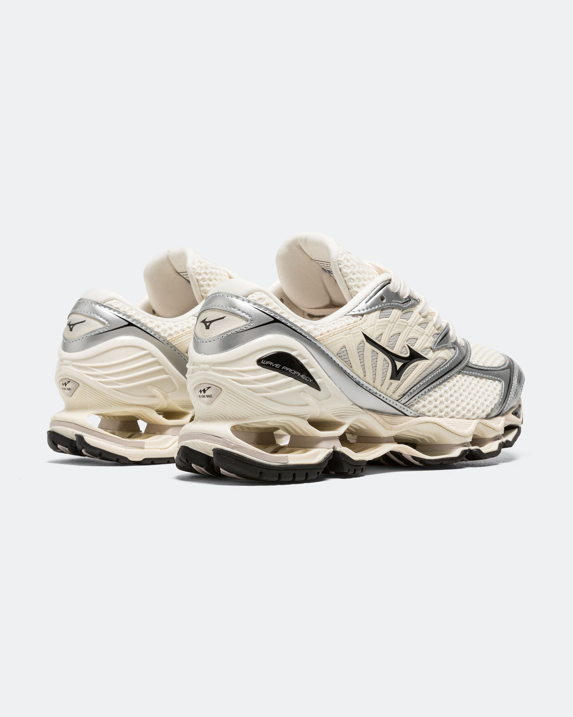 Mizuno - Wave Prophecy LS - Pristine/Black-Silver - UP THERE