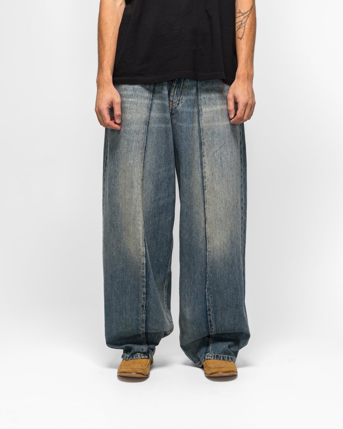 MM6 - 11oz Panelled Denim Trousers - Blue - UP THERE