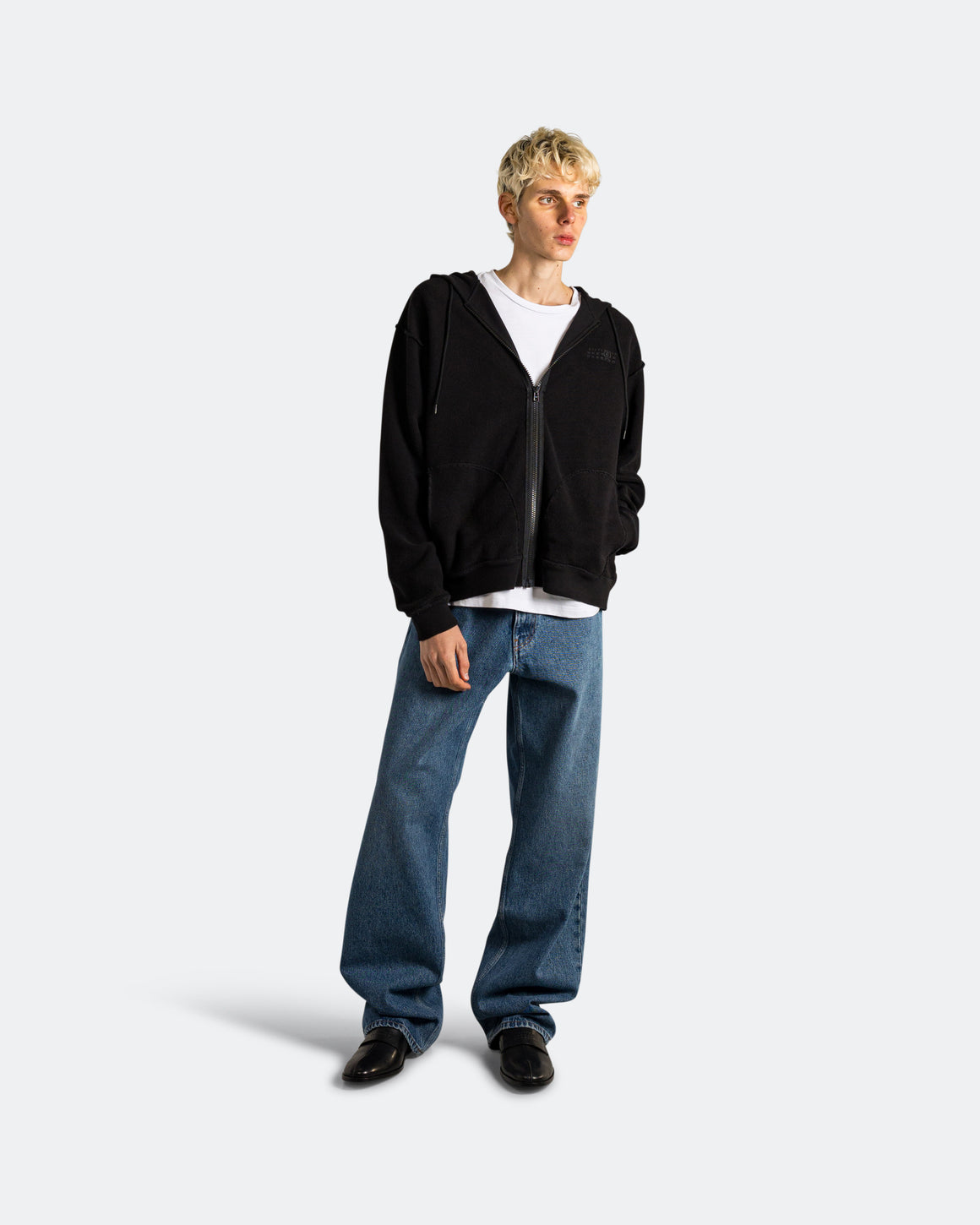 MM6 - Brushed Sweat Jersey Zip-Up - Black - UP THERE