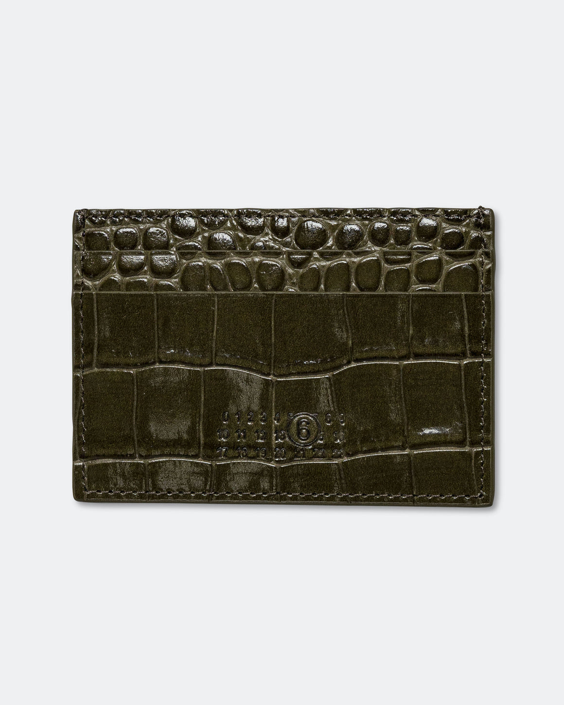 MM6 - Card Holder - Olive Drab Calf Skin - UP THERE