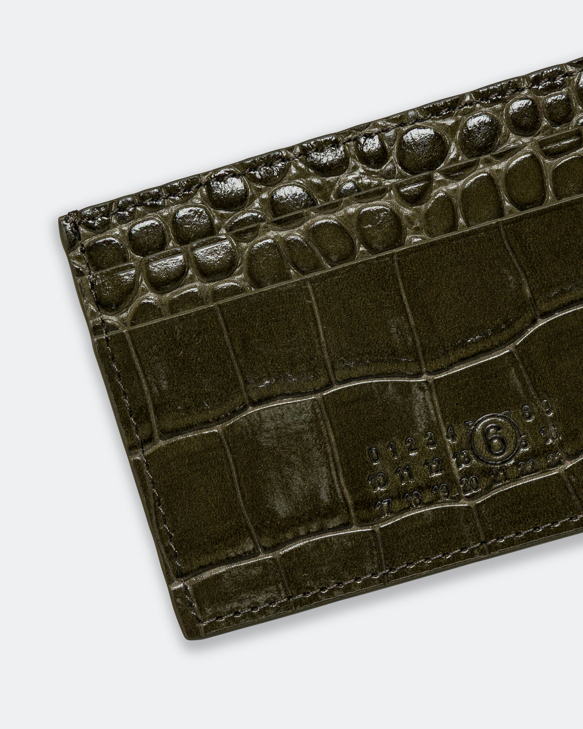MM6 - Card Holder - Olive Drab Calf Skin - UP THERE
