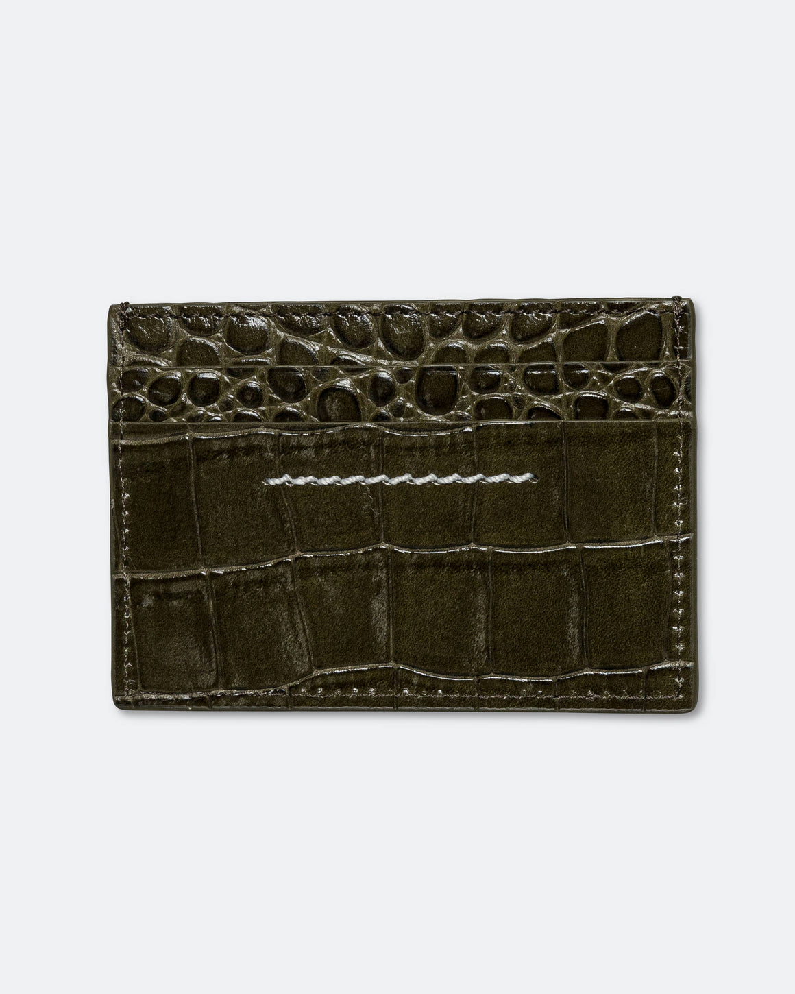 MM6 - Card Holder - Olive Drab Calf Skin - UP THERE