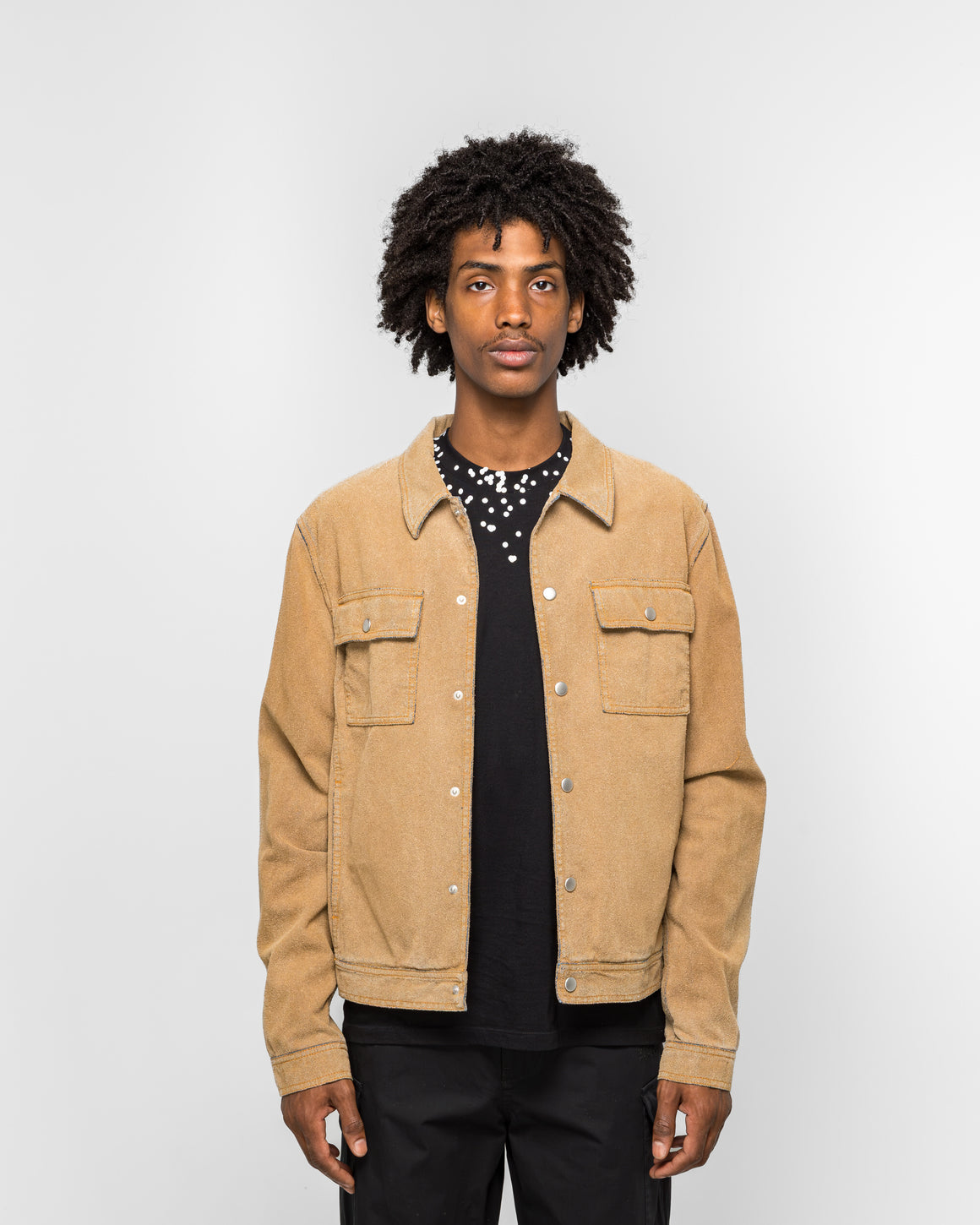 MM6 - Colour Craft Flock Denim Jacket - Sand - UP THERE