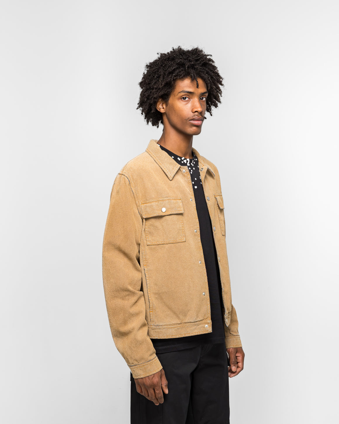 MM6 - Colour Craft Flock Denim Jacket - Sand - UP THERE