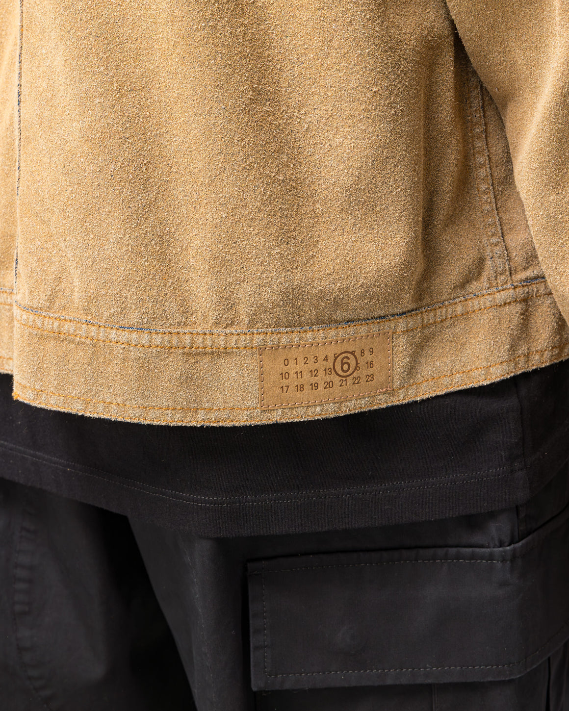 MM6 - Colour Craft Flock Denim Jacket - Sand - UP THERE