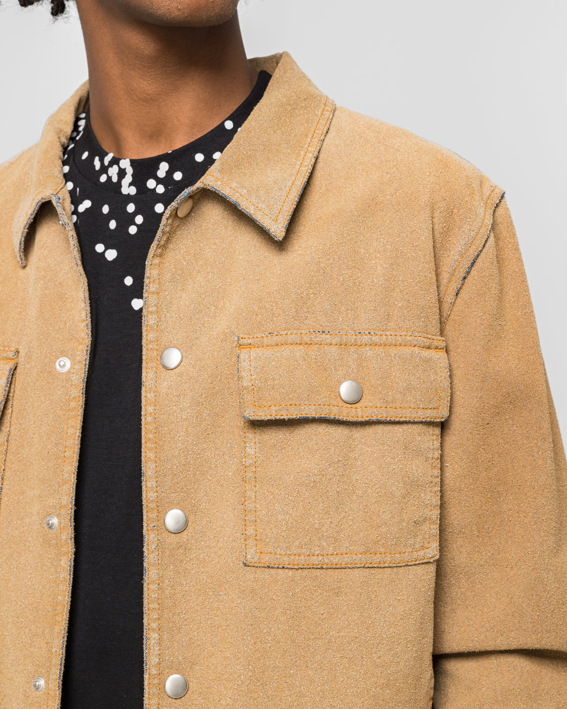 MM6 - Colour Craft Flock Denim Jacket - Sand - UP THERE