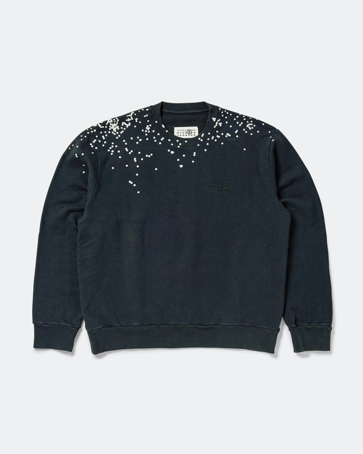 MM6 - Cotton Crewneck Sweater - Washed Black Splatter - UP THERE