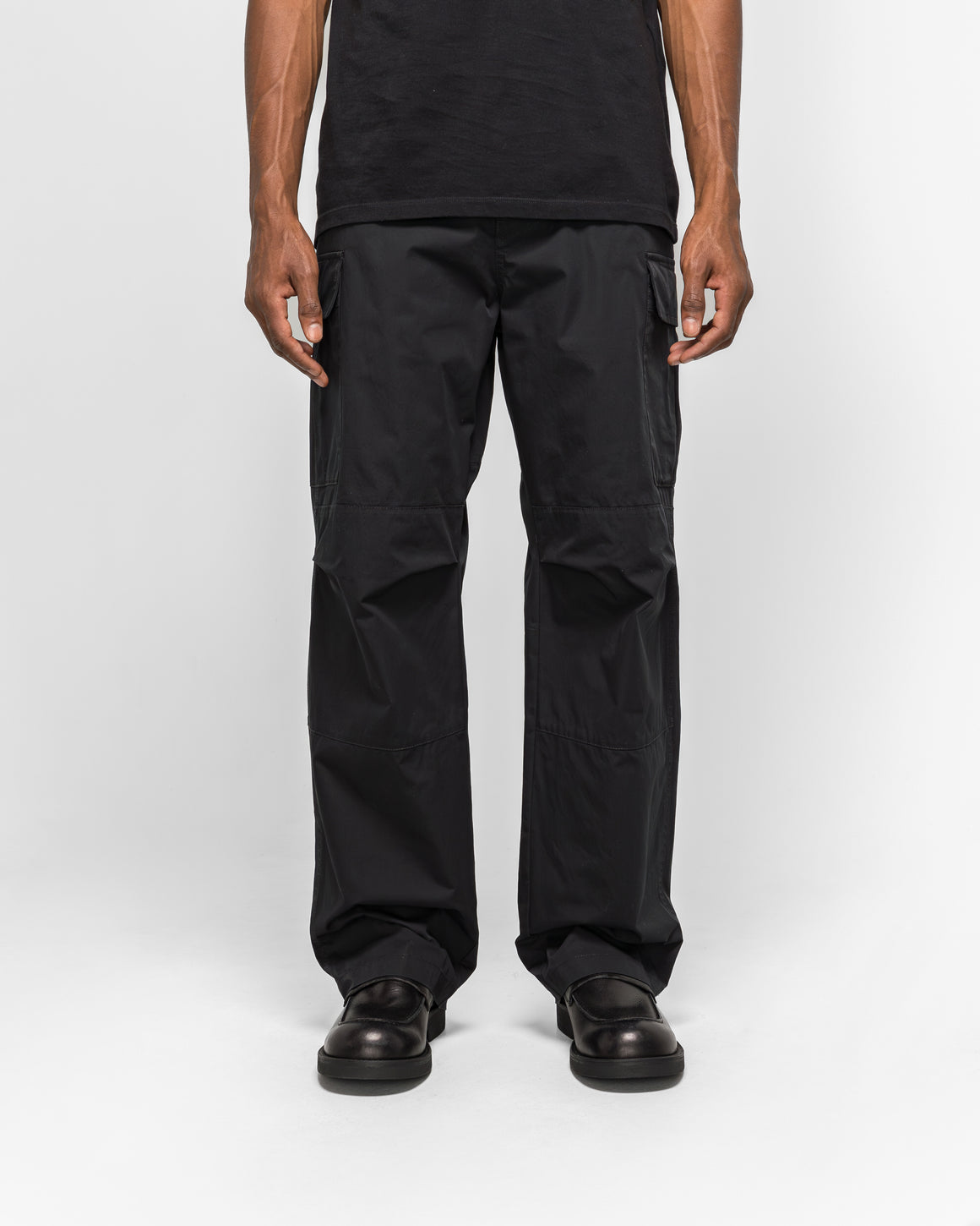 MM6 - Cotton Gabardine Water Repellent Cargos - Black - UP THERE