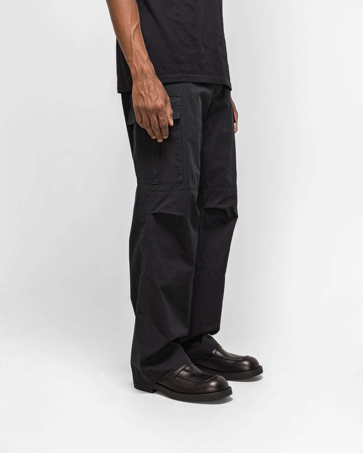 MM6 - Cotton Gabardine Water Repellent Cargos - Black - UP THERE