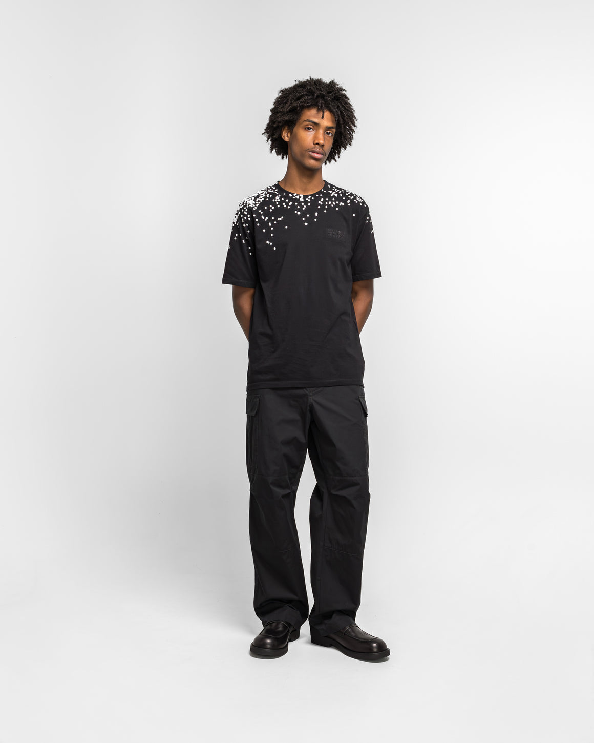 MM6 - Cotton Gabardine Water Repellent Cargos - Black - UP THERE