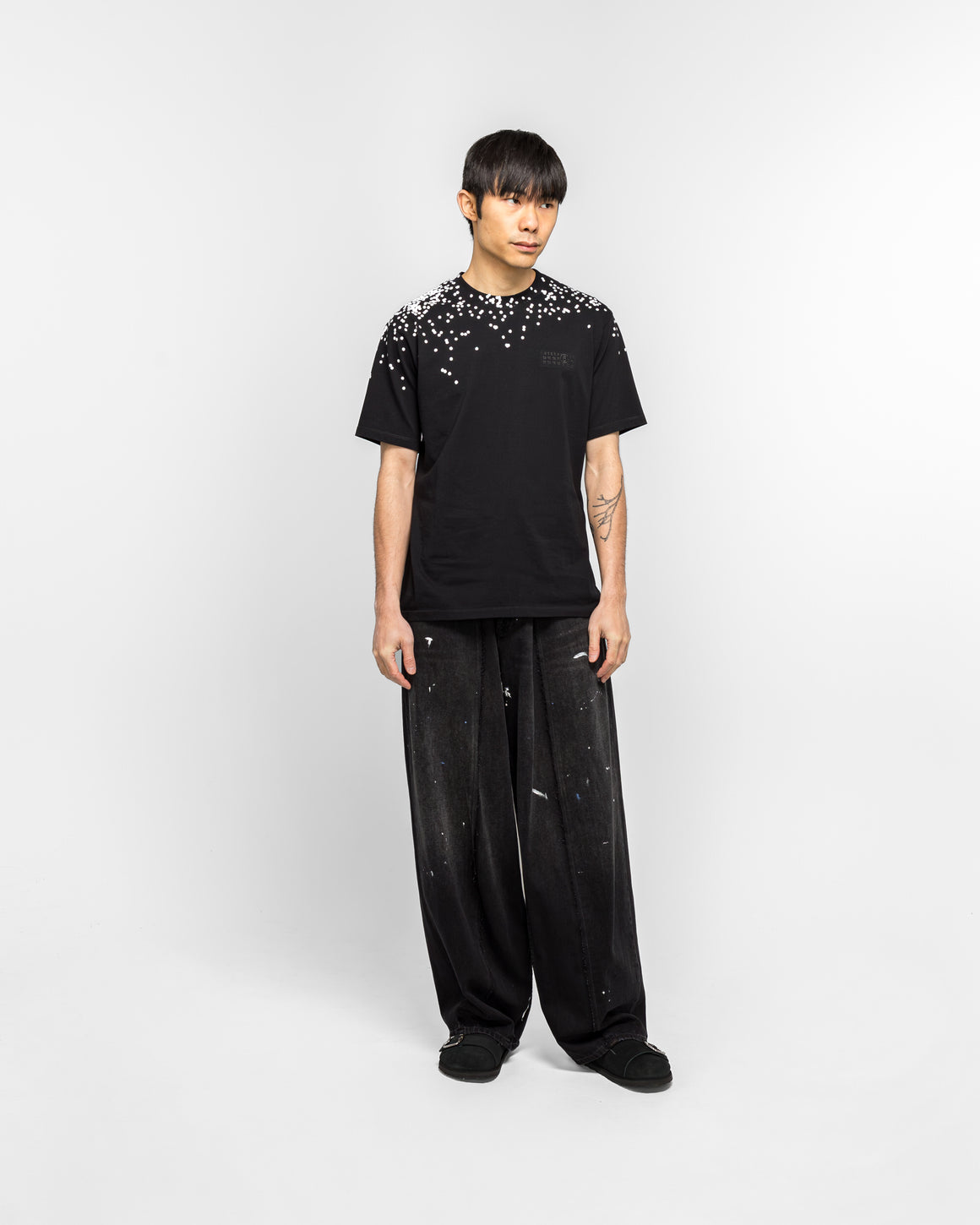 MM6 - Cotton Jersey T-Shirt - Black Splatter - UP THERE