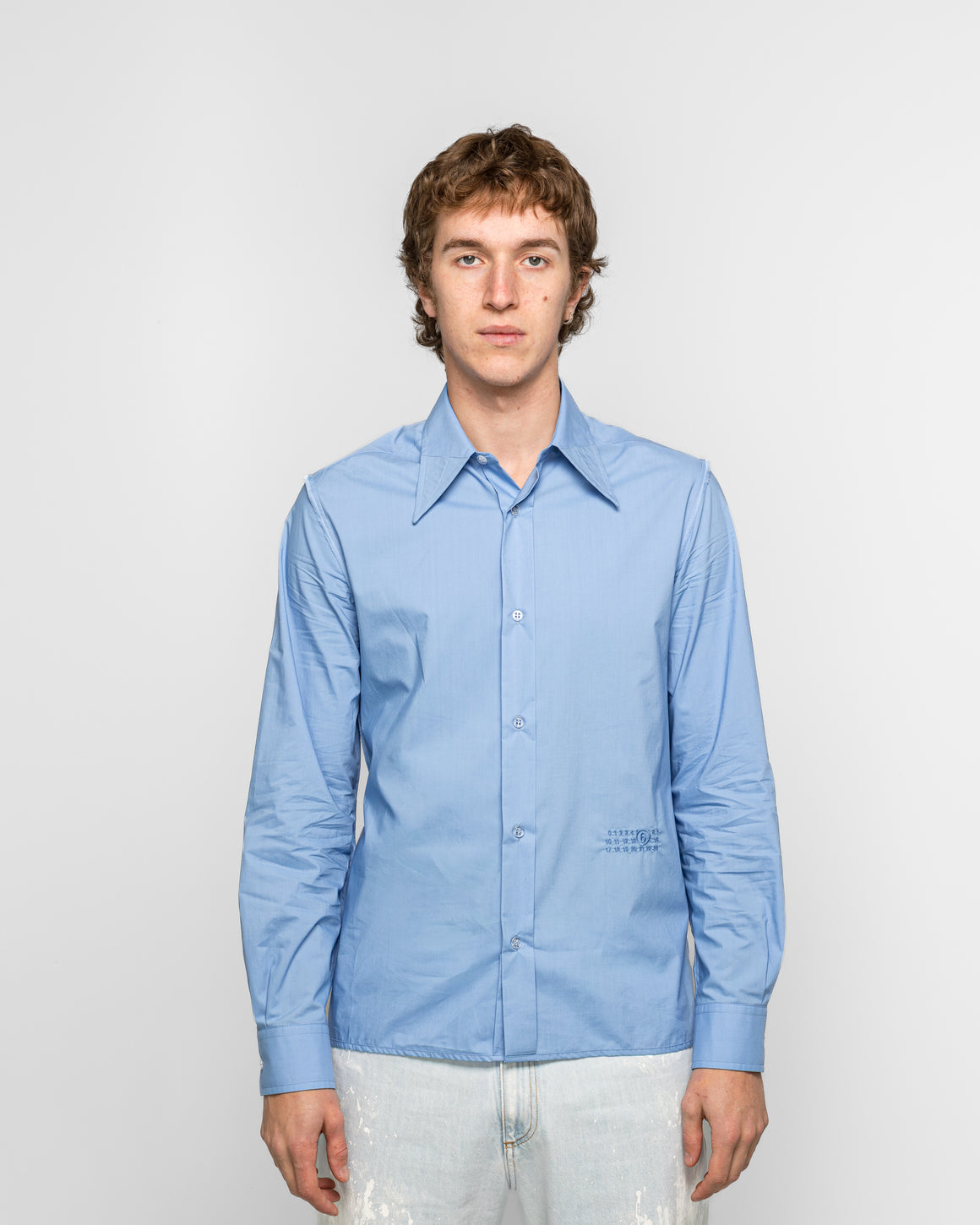 MM6 - Cotton Poplin LS Shirt - Sky Blue - UP THERE