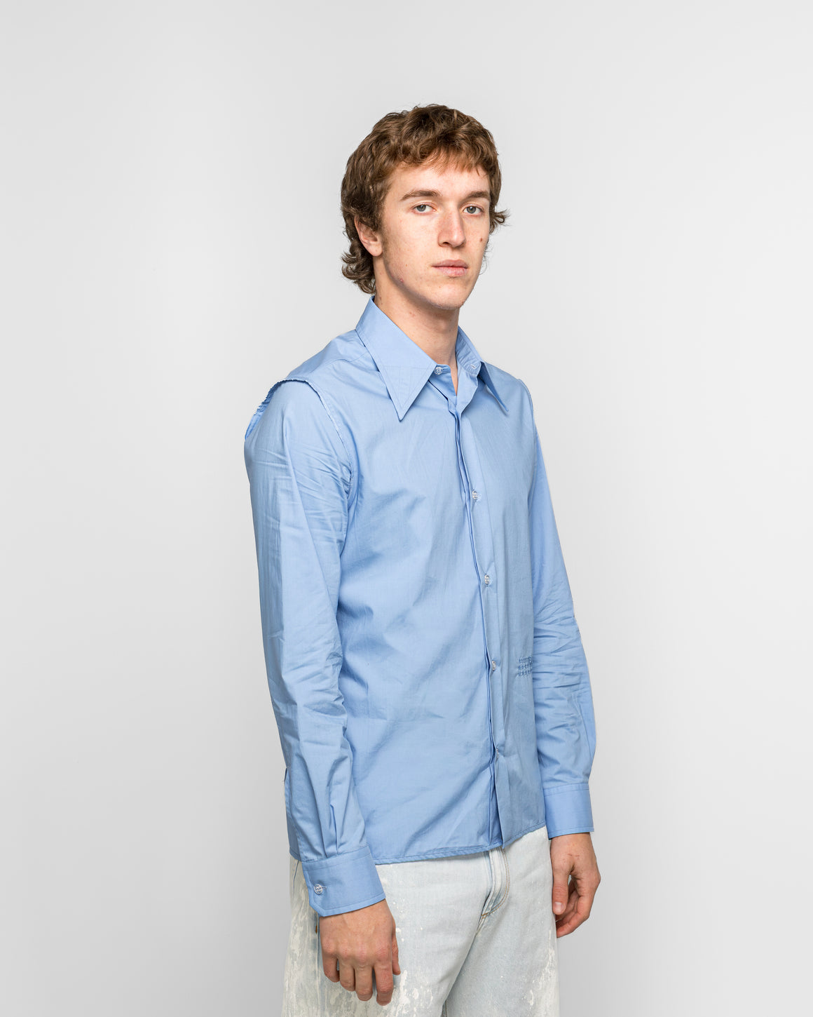 MM6 - Cotton Poplin LS Shirt - Sky Blue - UP THERE