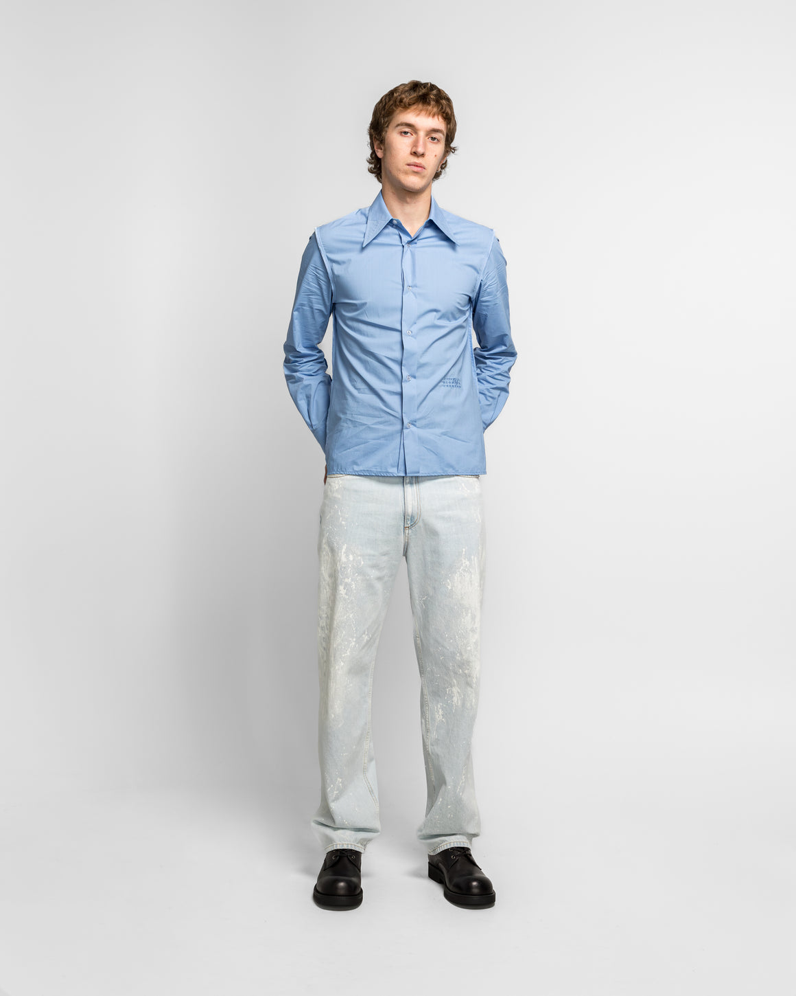 MM6 - Cotton Poplin LS Shirt - Sky Blue - UP THERE