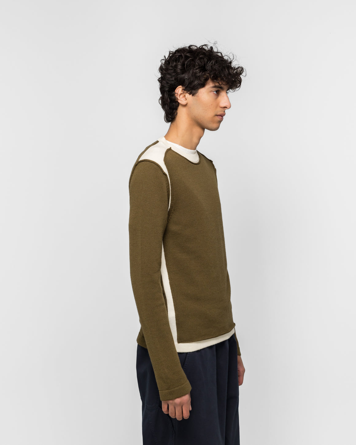 MM6 - Crewneck - Off White-Khaki - UP THERE