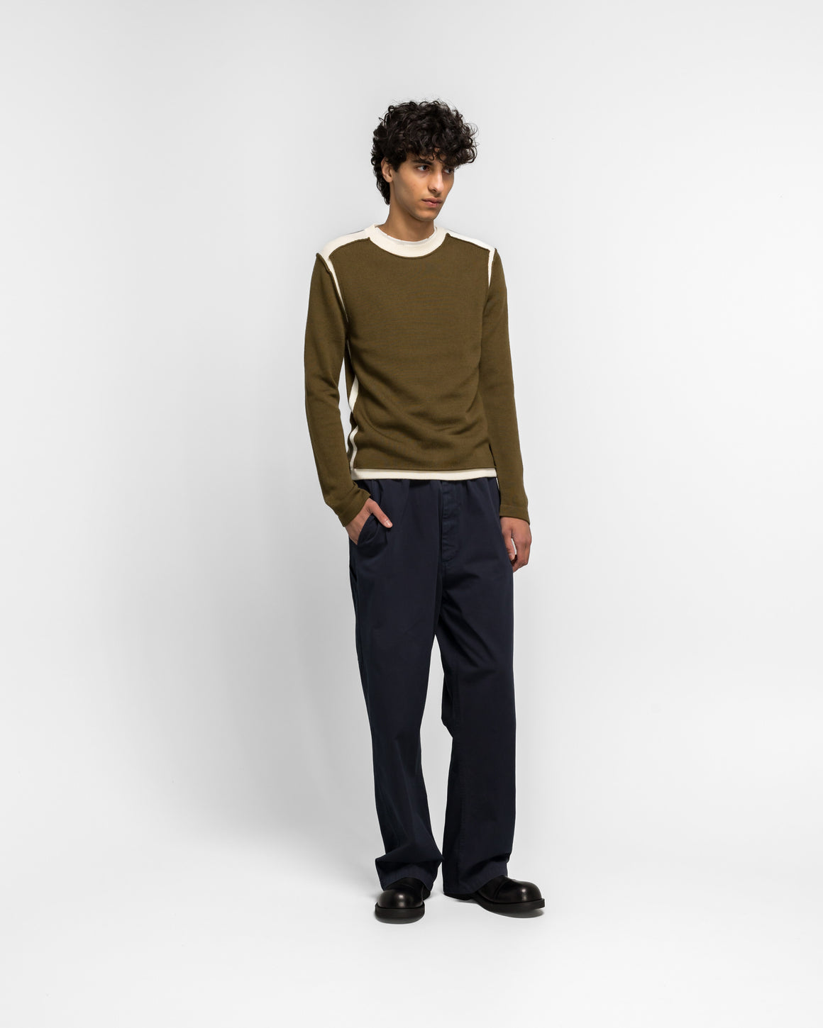 MM6 - Crewneck - Off White-Khaki - UP THERE