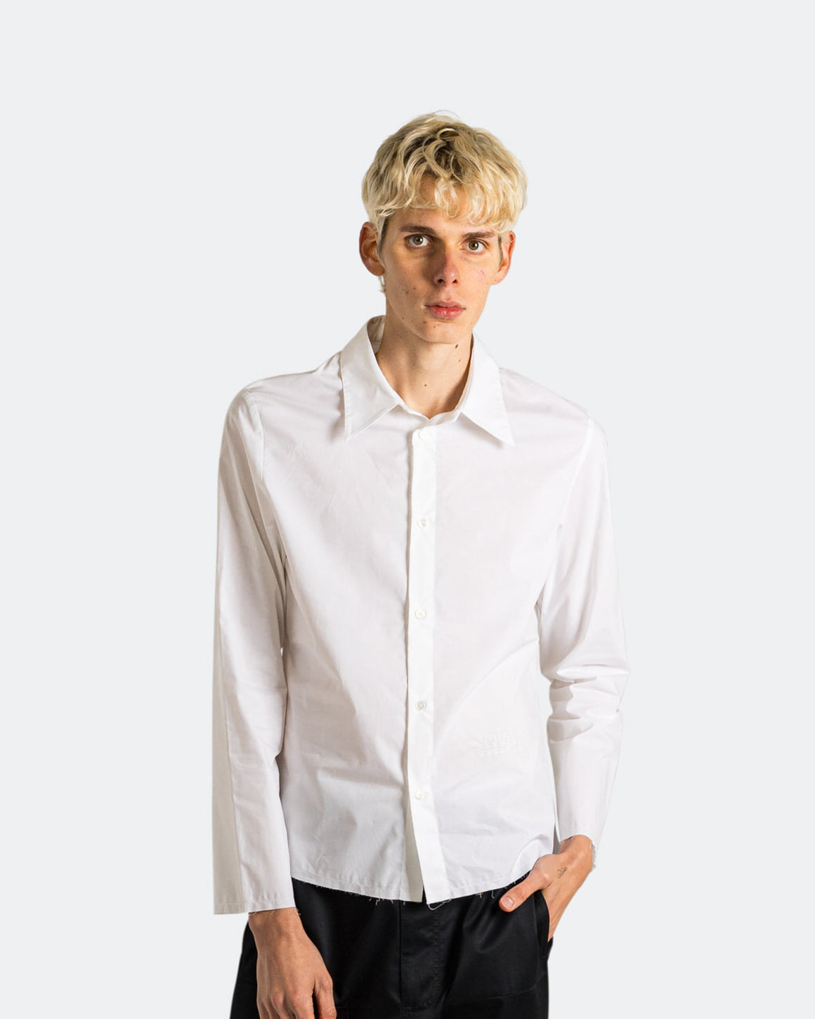 MM6 - Cropped Dress Shirt - White - UP THERE