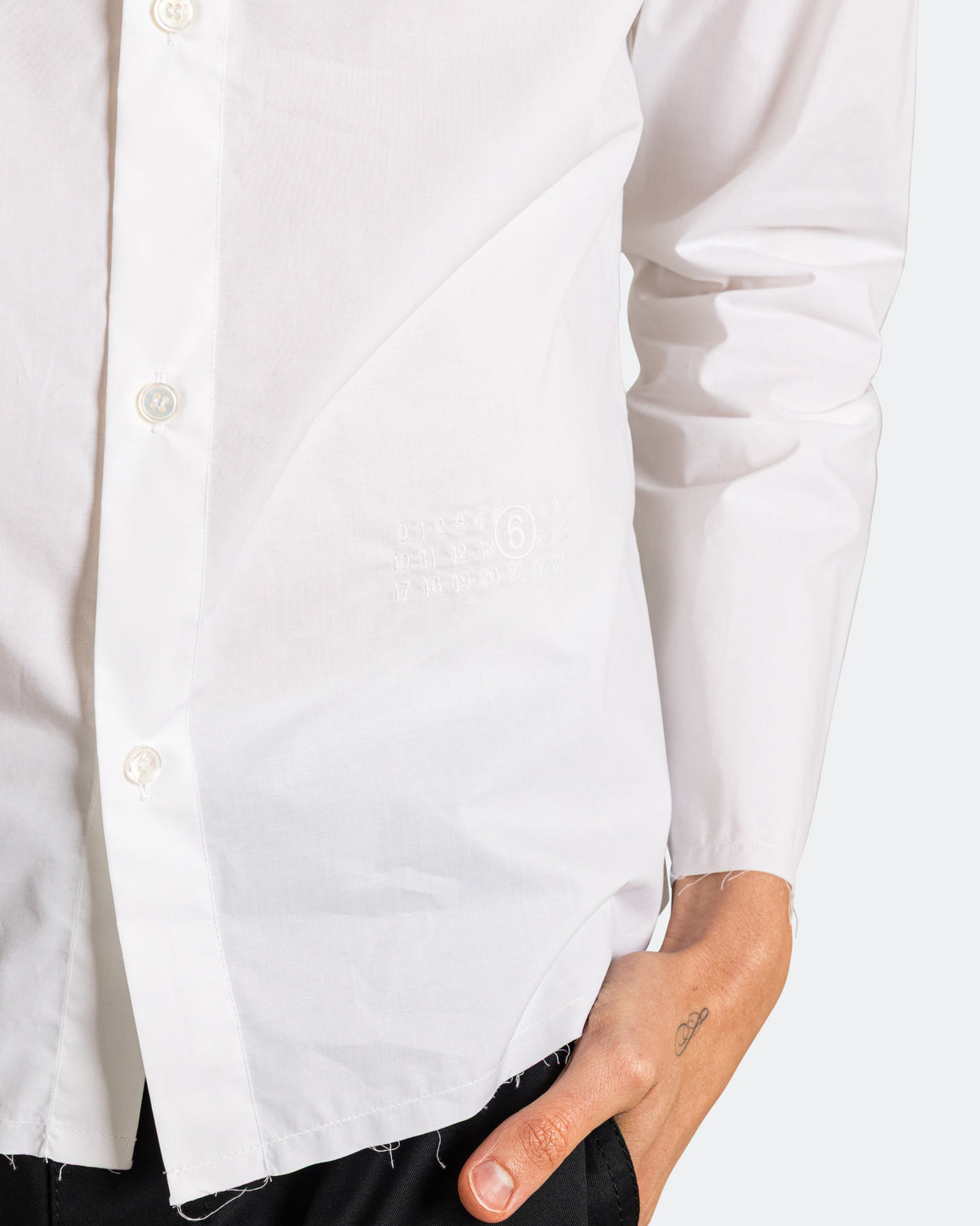 MM6 - Cropped Dress Shirt - White - UP THERE