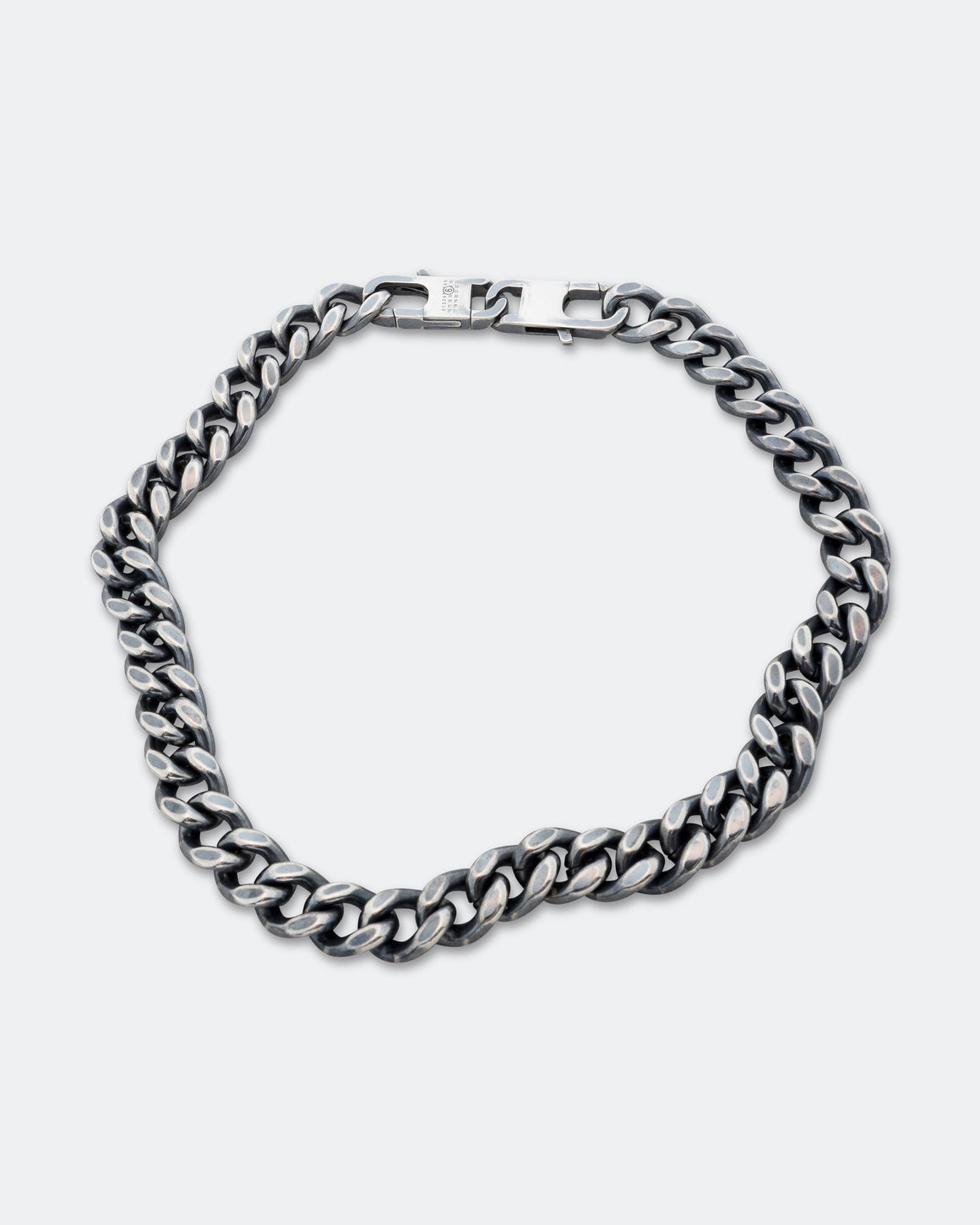MM6 - Curb Chain Necklace - Silver Toned Brass - UP THERE