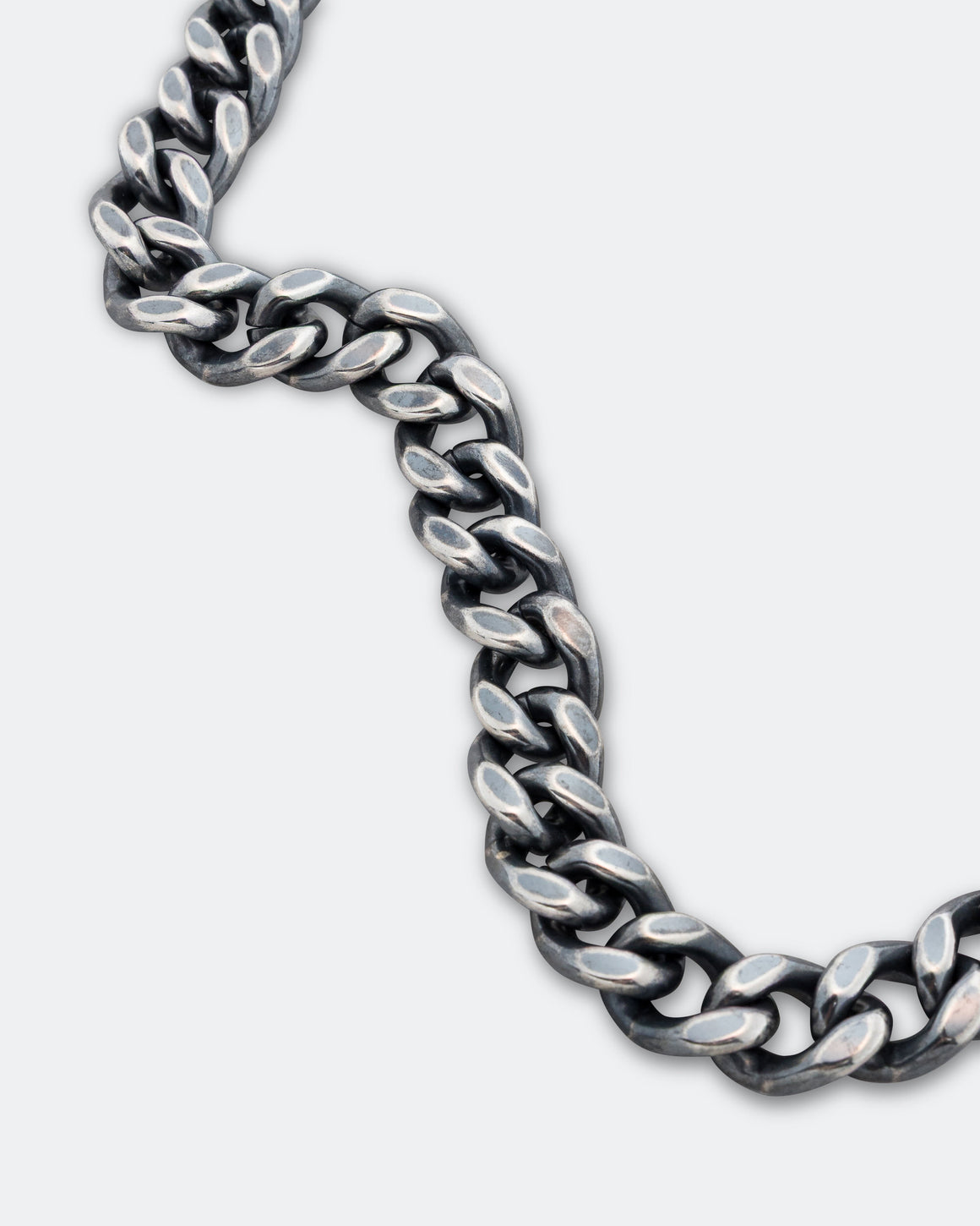 MM6 - Curb Chain Necklace - Silver Toned Brass - UP THERE