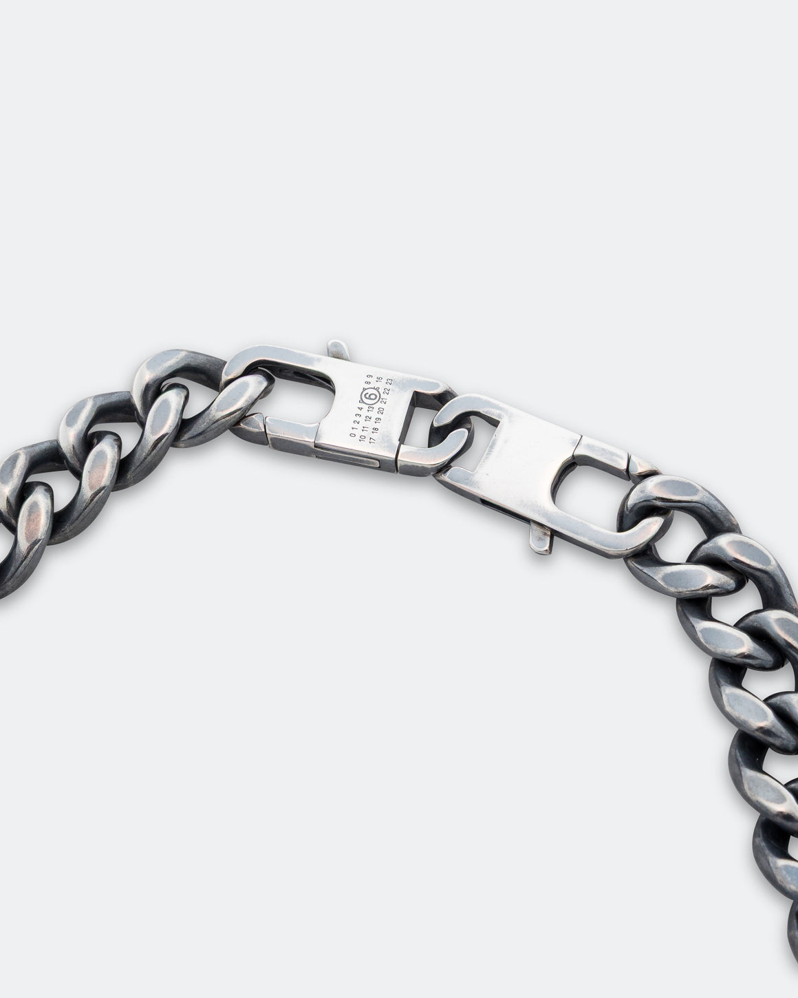 MM6 - Curb Chain Necklace - Silver Toned Brass - UP THERE