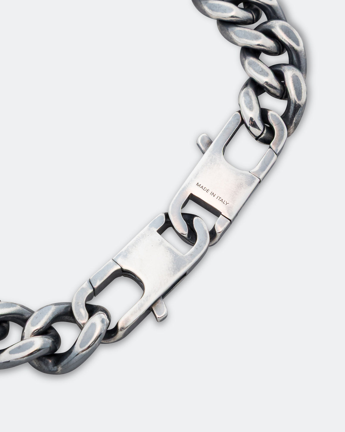 MM6 - Curb Chain Necklace - Silver Toned Brass - UP THERE